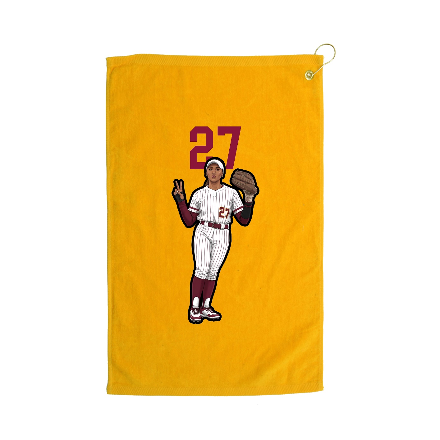 Golf Towel — Number Top in Gold