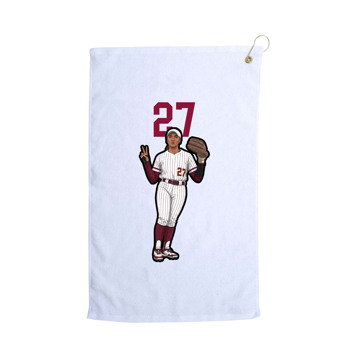 Golf Towel — Number Top in White