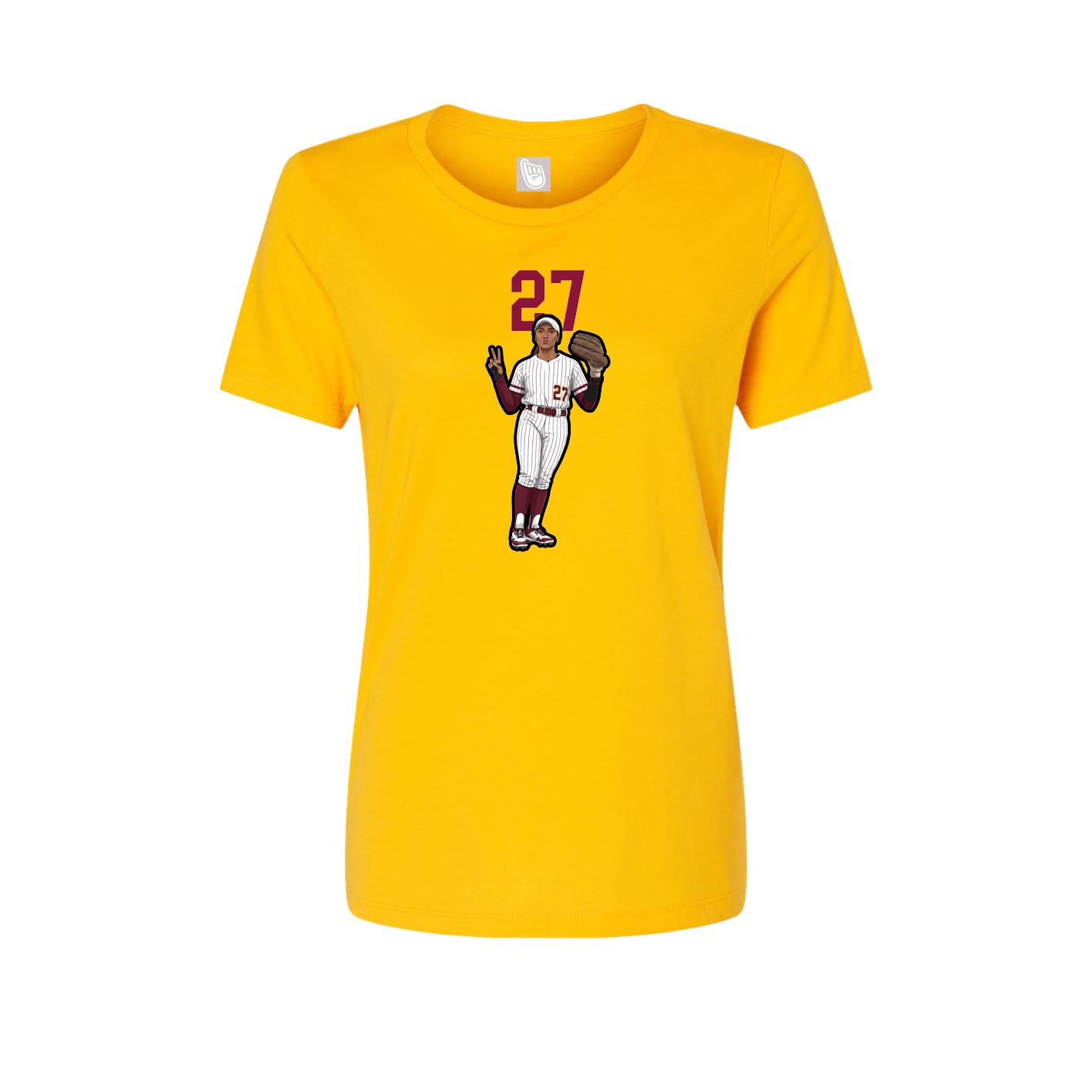 Womens Tee — Number Top in Gold