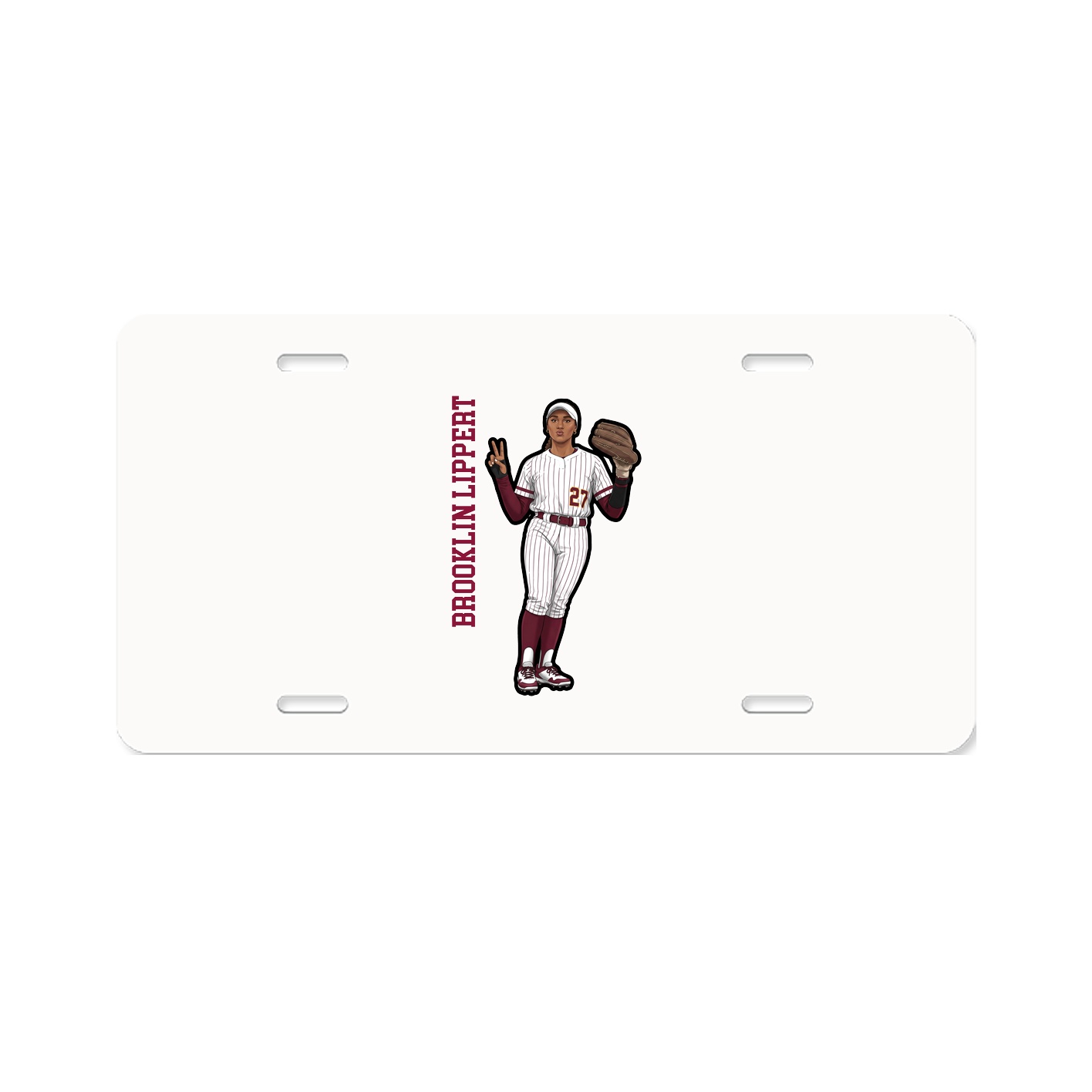 License Plate — Name Vertical in Classic