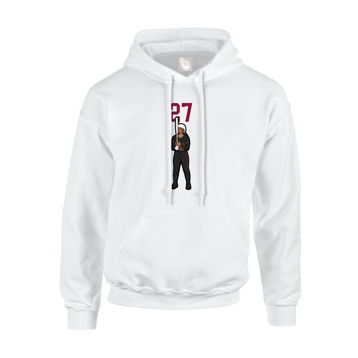 Hoodie — Number Top in White