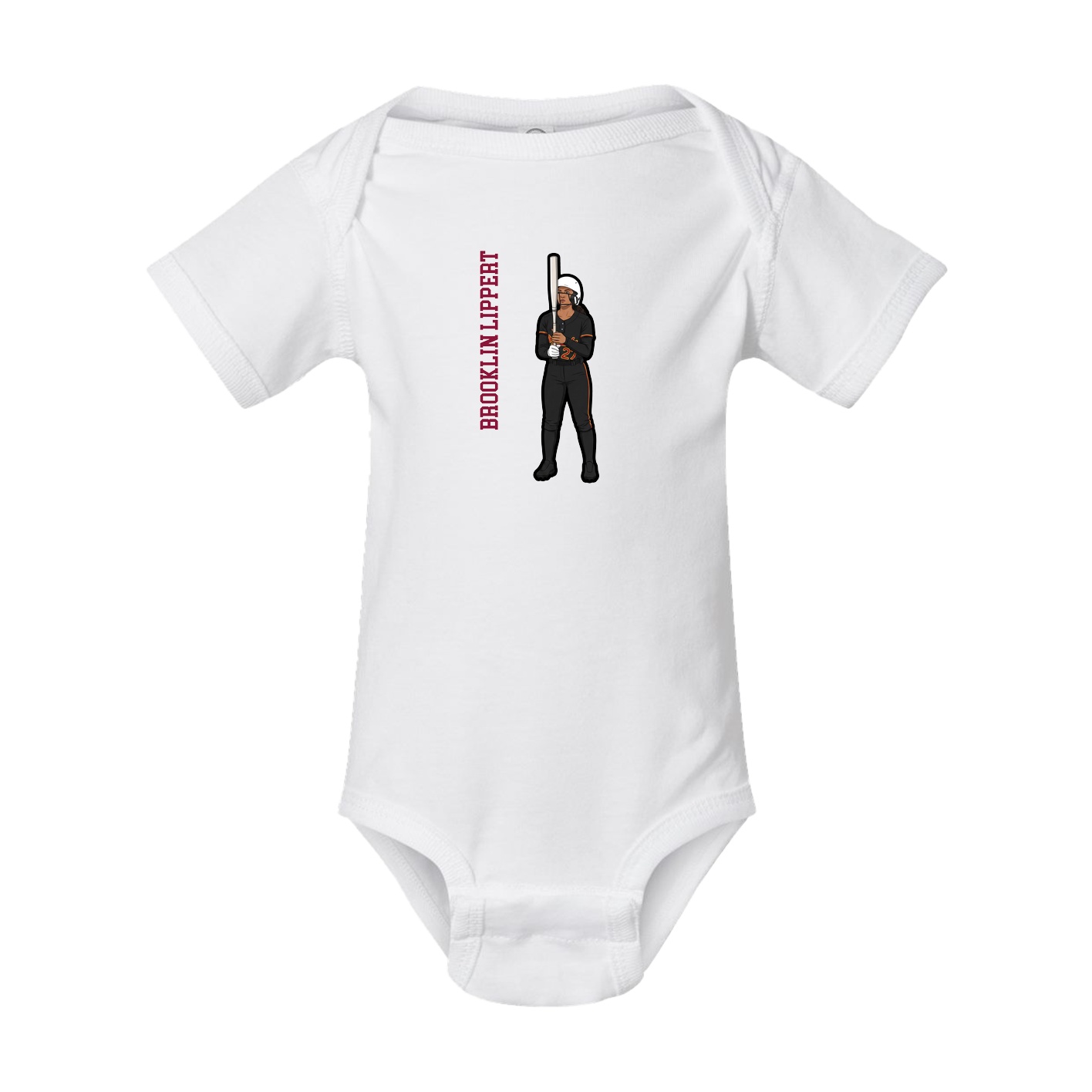 Baby Onesie — Name Vertical in White