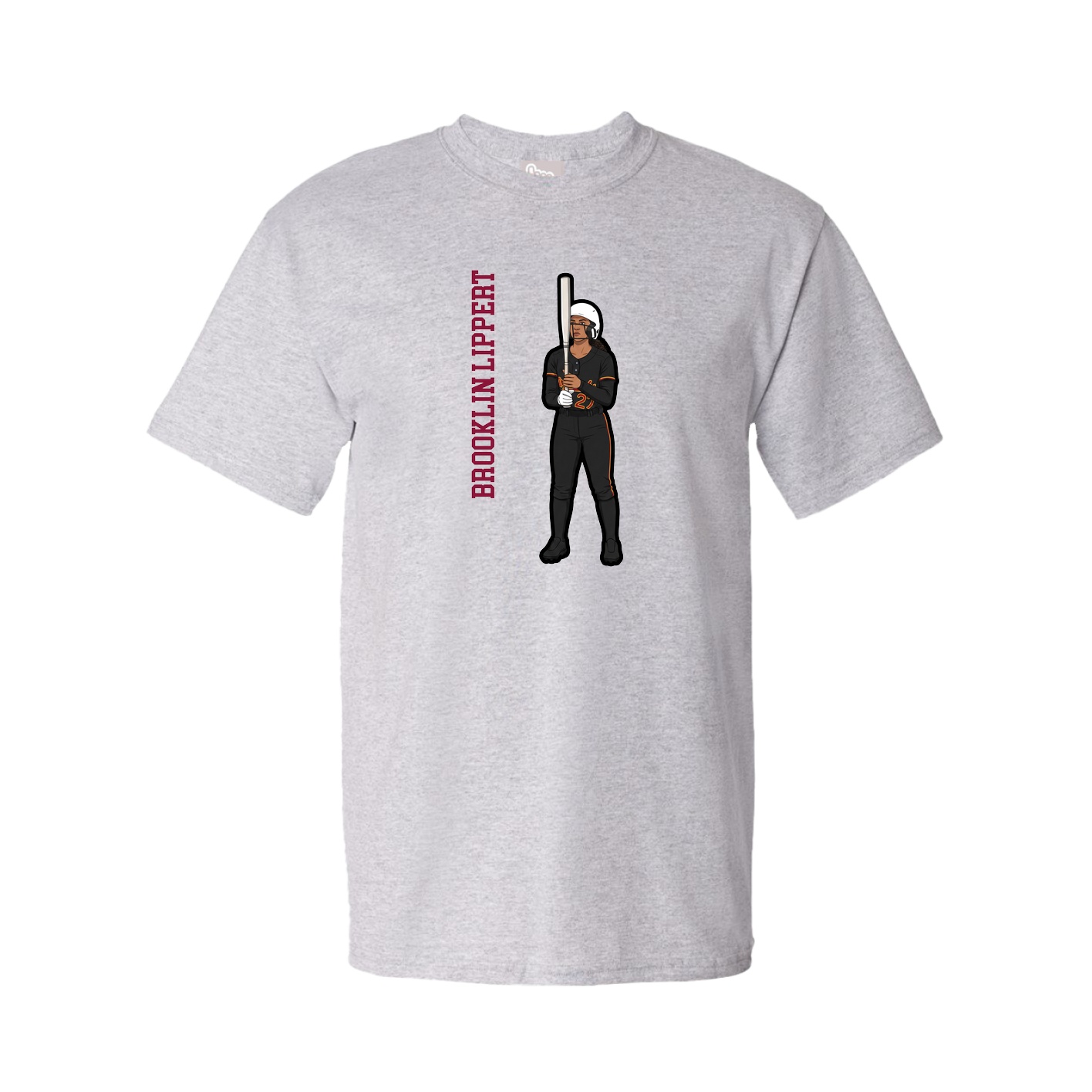 Youth Tee — Name Vertical in Grey