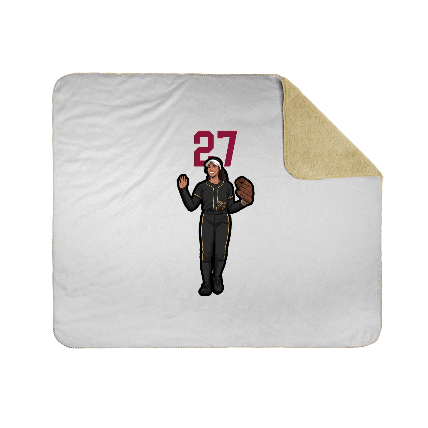 Throw Blanket — Number Top in White