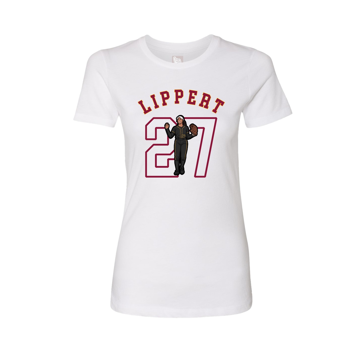 Fitted Women's Tee — Shirsey Arch in White
