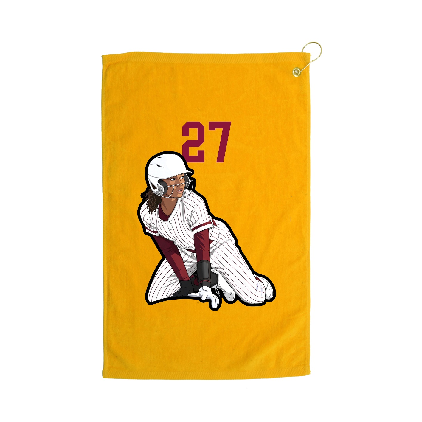Golf Towel — Number Top in Gold