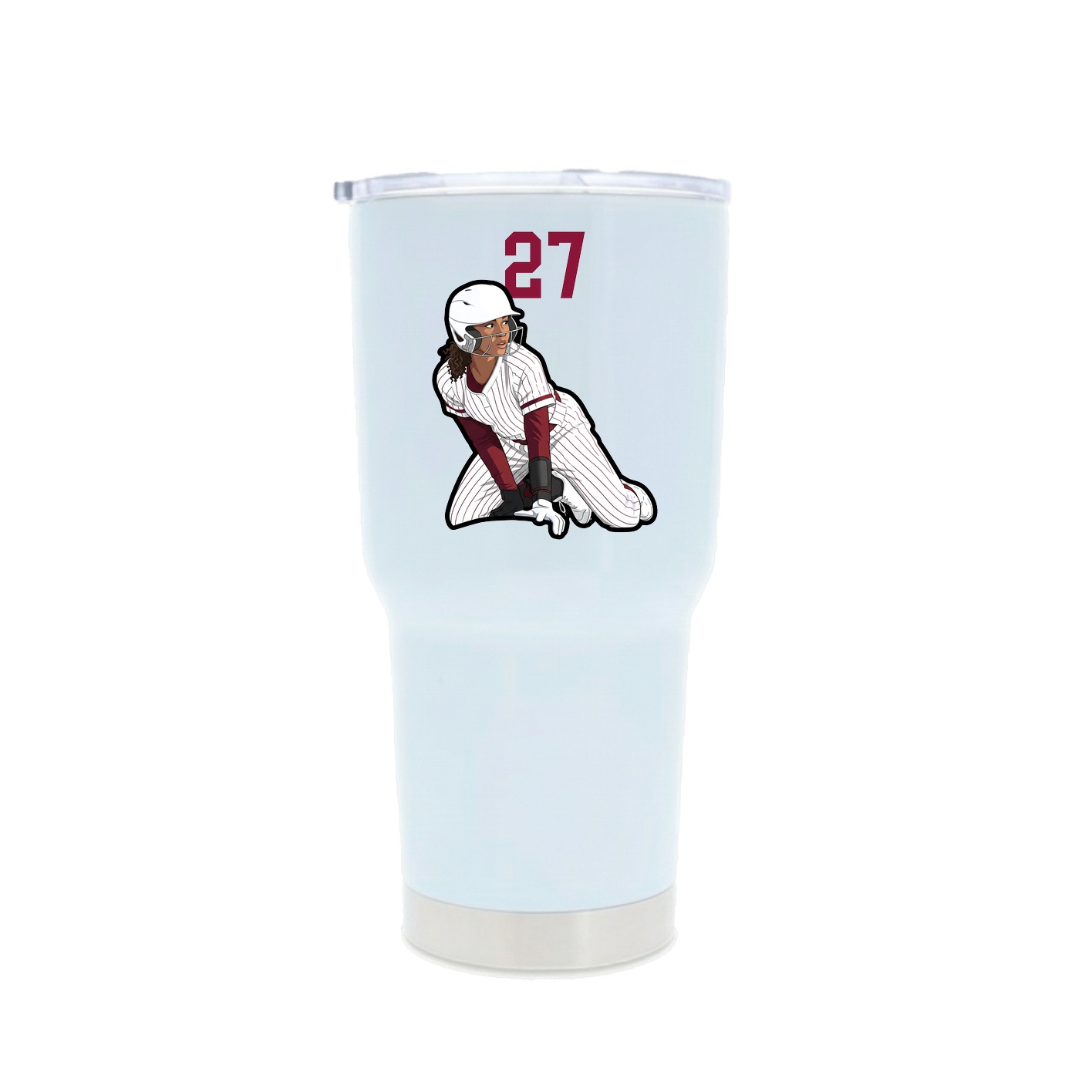 30oz Stainless Steel Tumbler — Number Top in White
