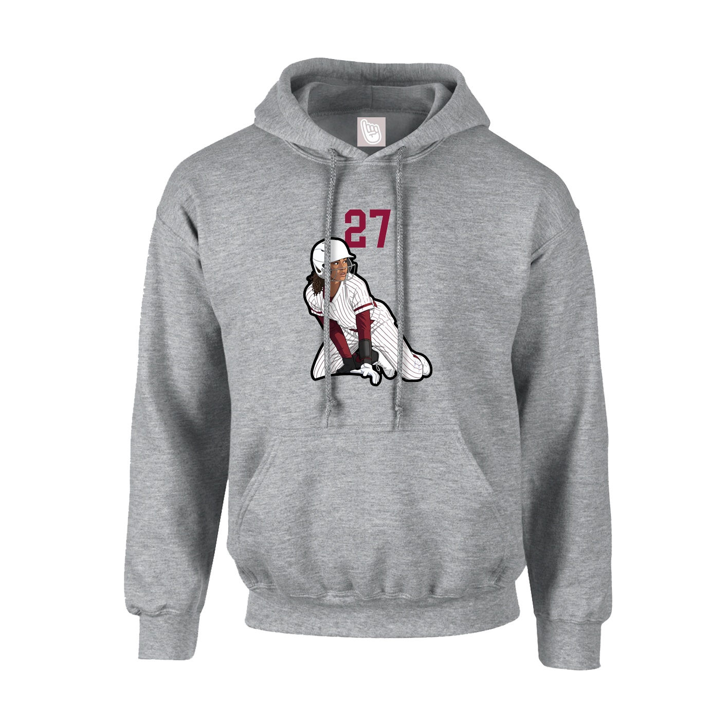 Youth Hoodie — Number Top in Grey