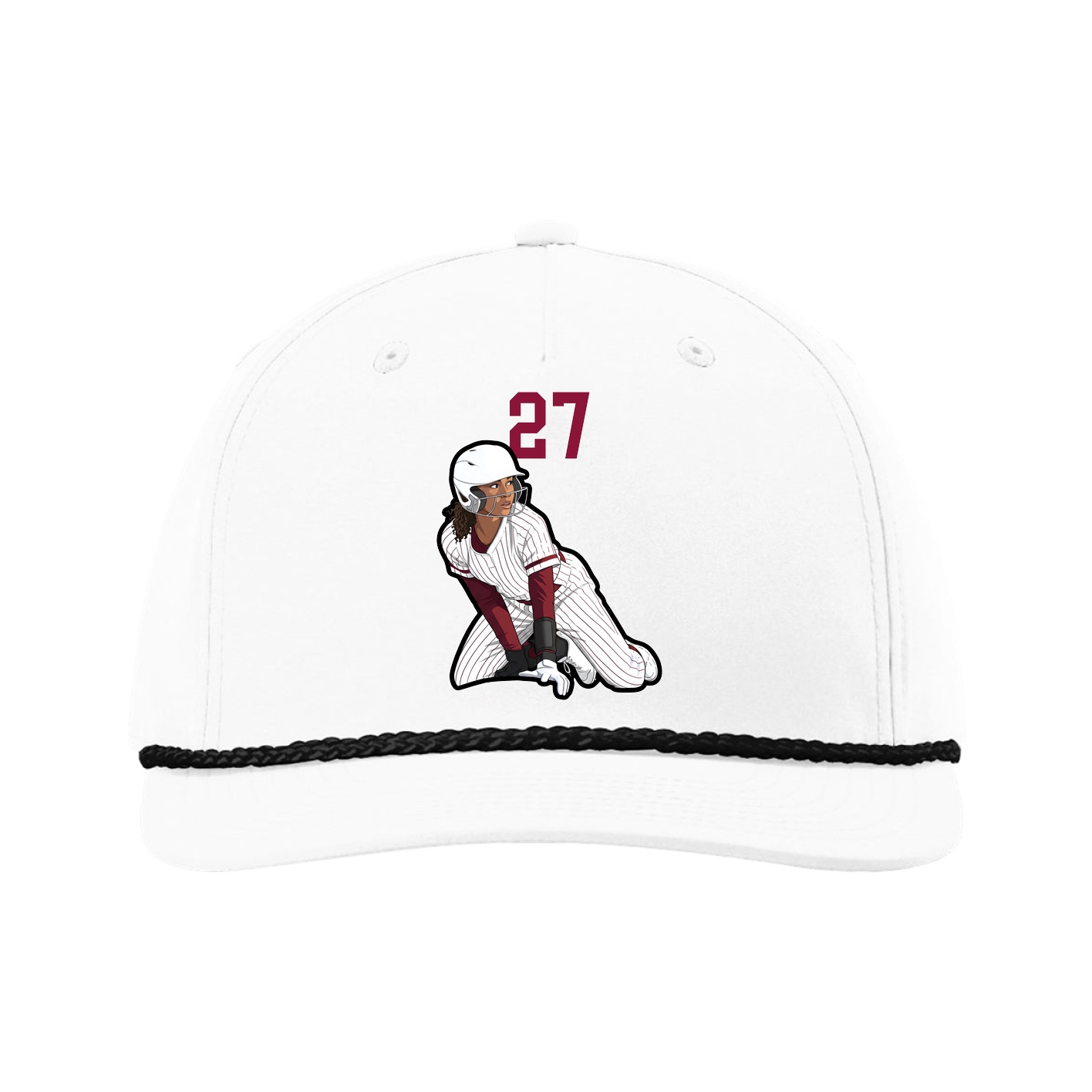 Five-Panel Classic Rope Cap — Number Top in White