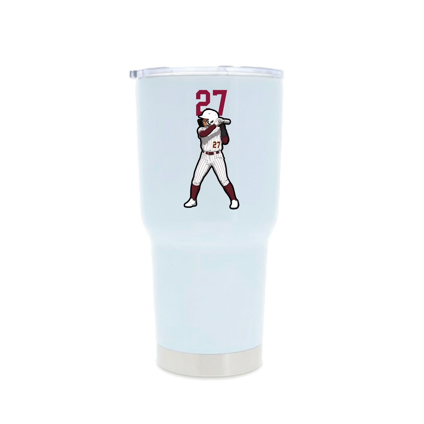 30oz Stainless Steel Tumbler — Number Top in White