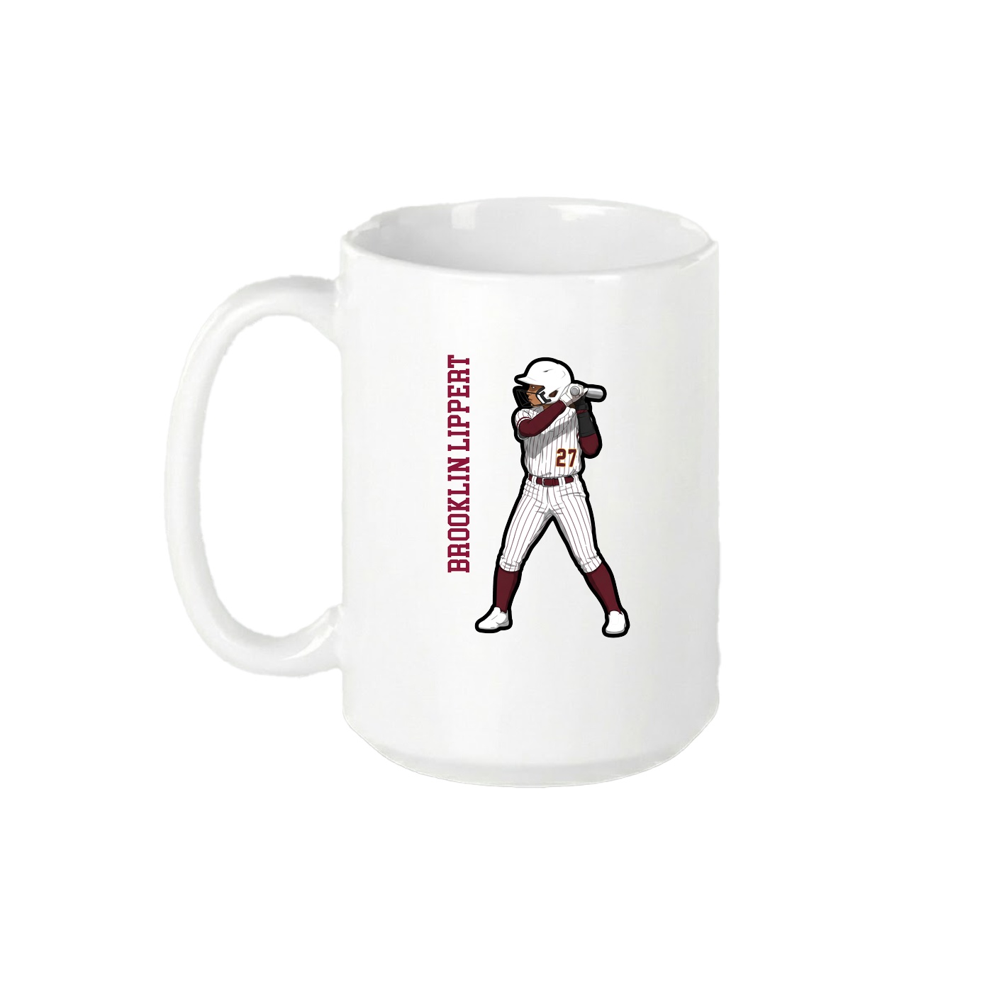 15oz Coffee Mug — Name Vertical in White
