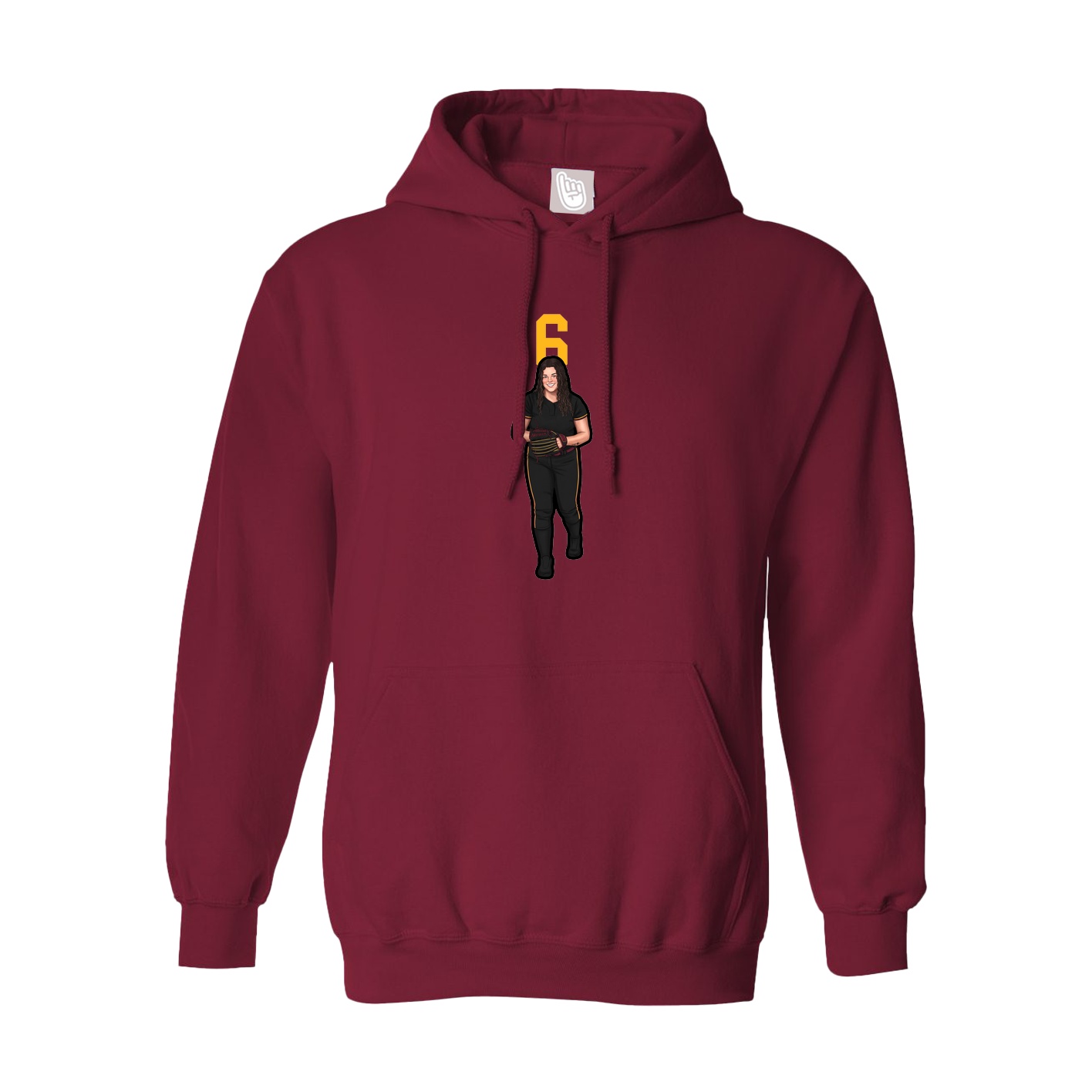 Hoodie — Number Top in Cardinal