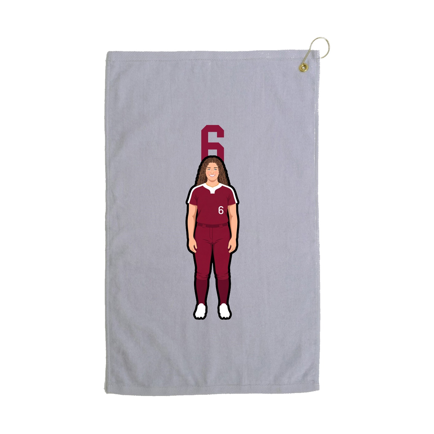 Golf Towel — Number Top in Grey