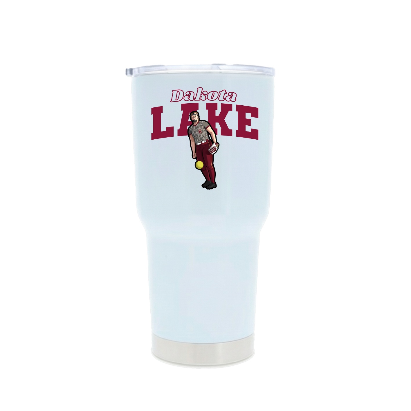 30oz Stainless Steel Tumbler — Name Arch in White