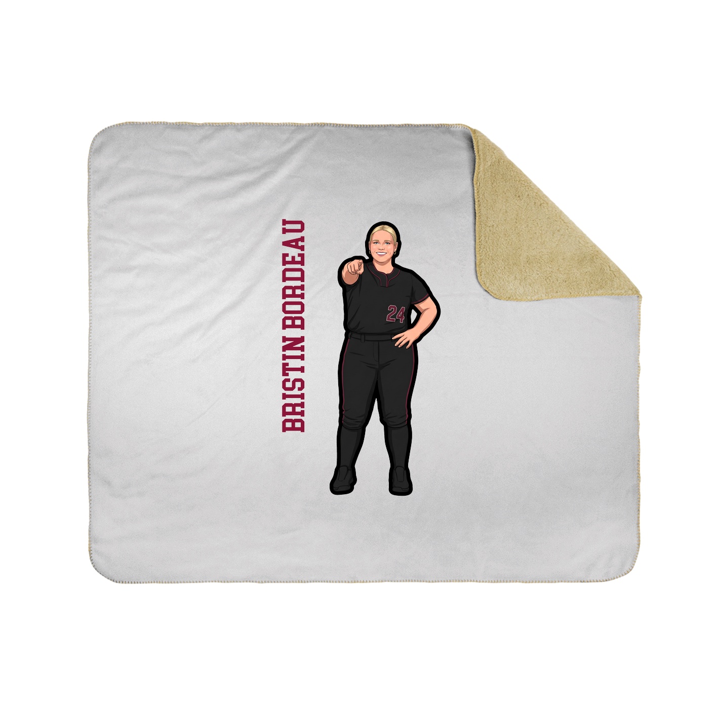 Throw Blanket — Name Vertical in White