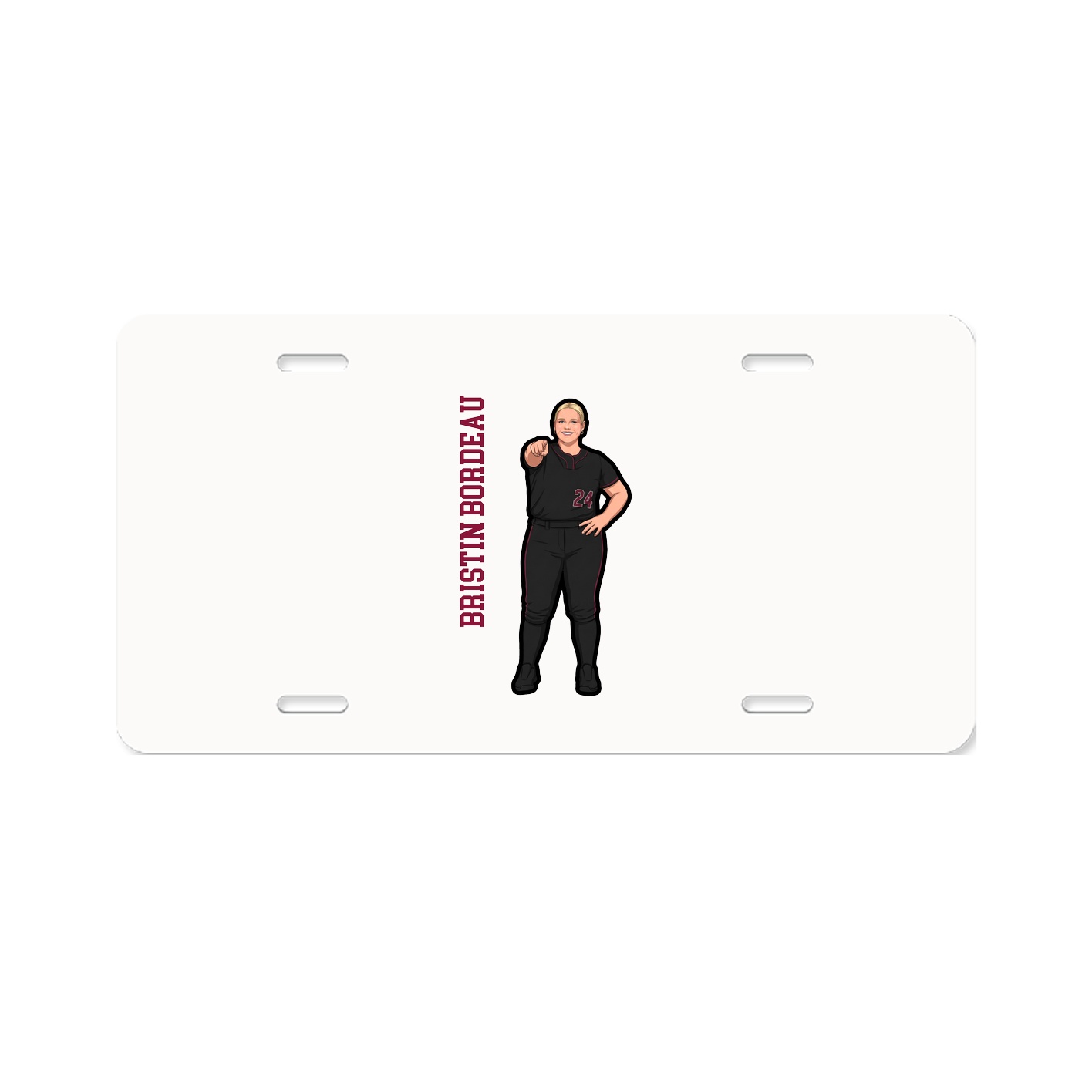 License Plate — Name Vertical in Classic