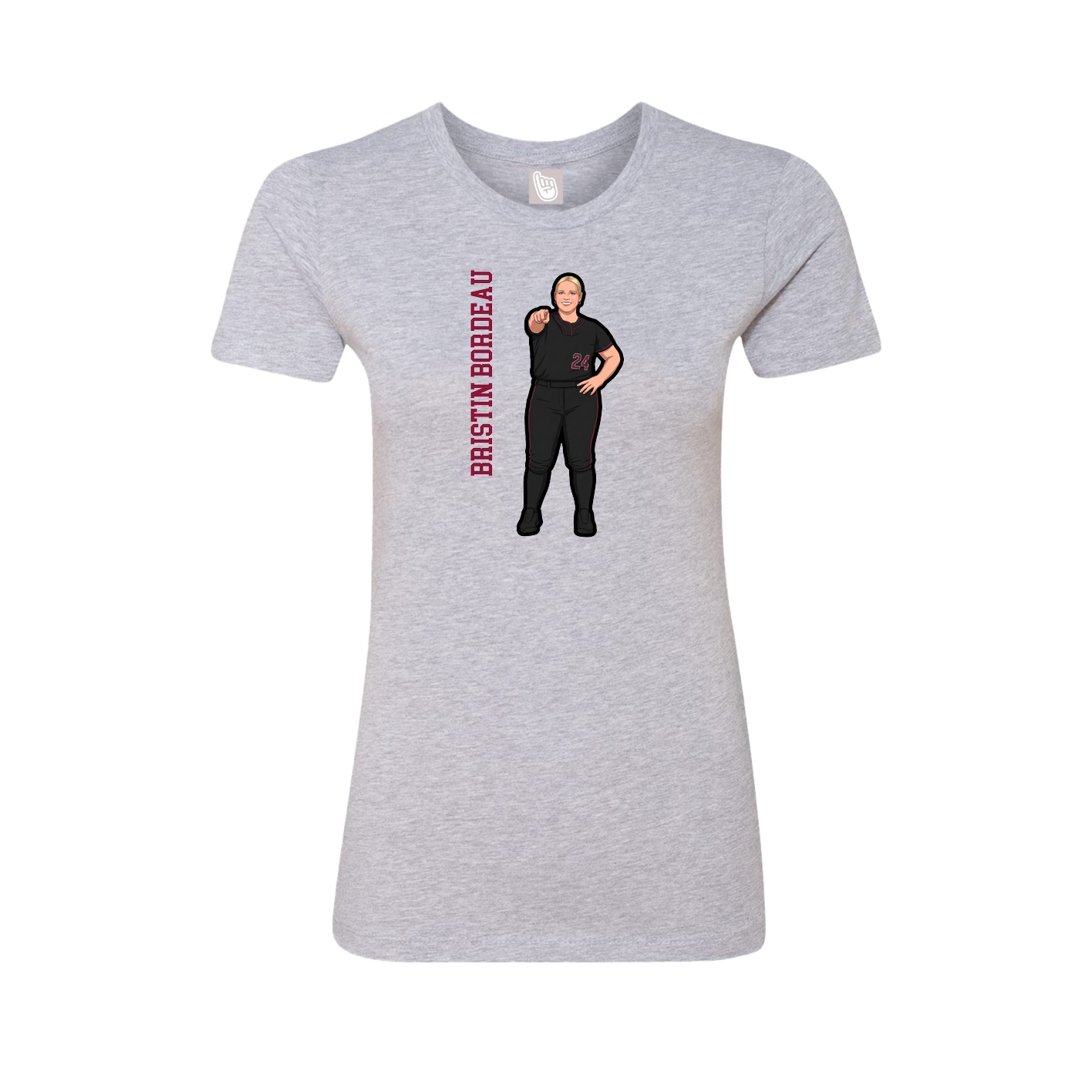 Womens Tee — Name Vertical in Grey
