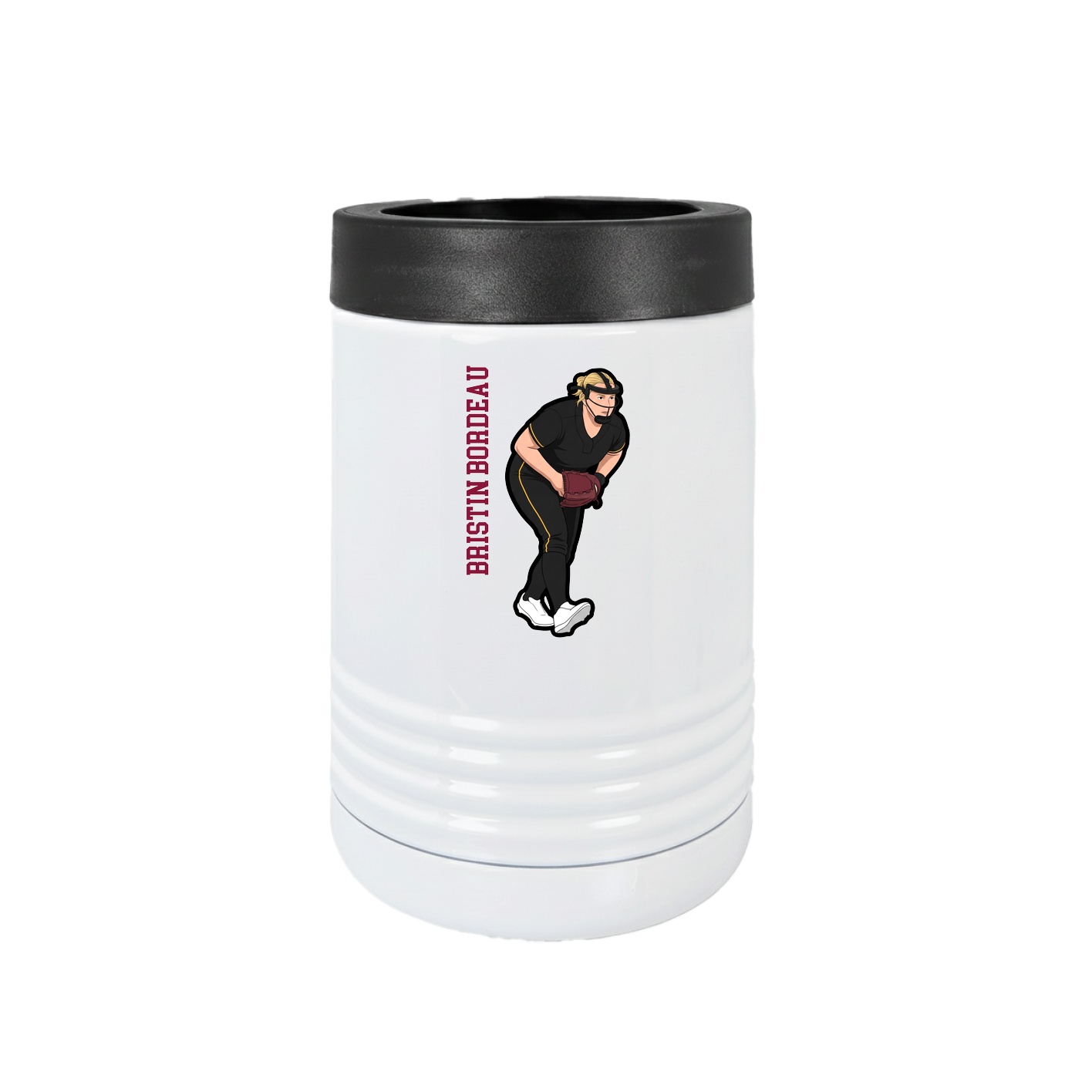 Beverage Holder — Name Vertical in White