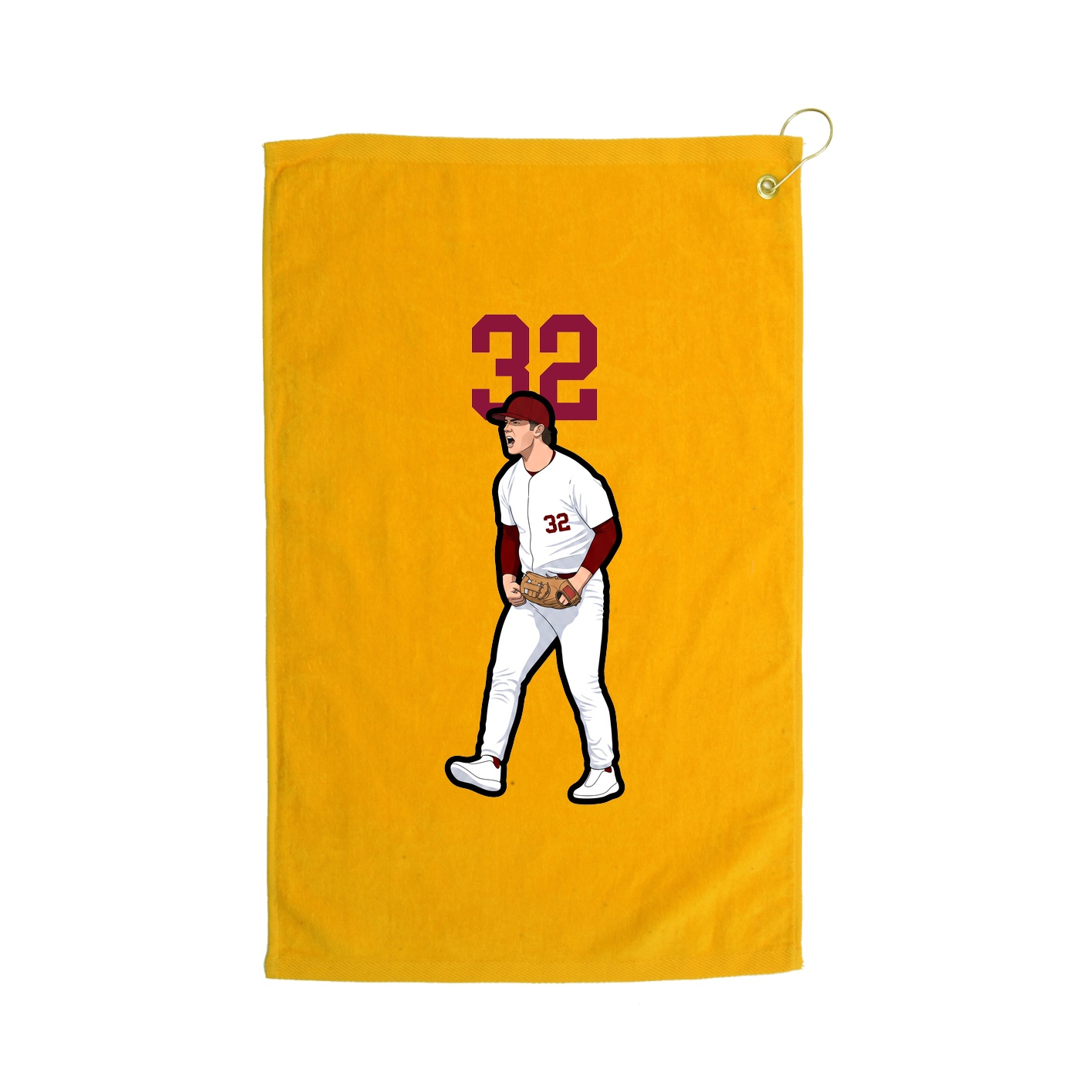 Golf Towel — Number Top in Gold