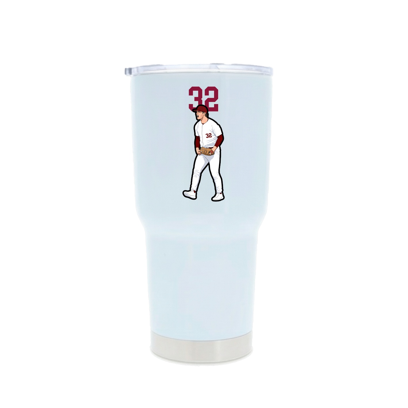 30oz Stainless Steel Tumbler — Number Top in White