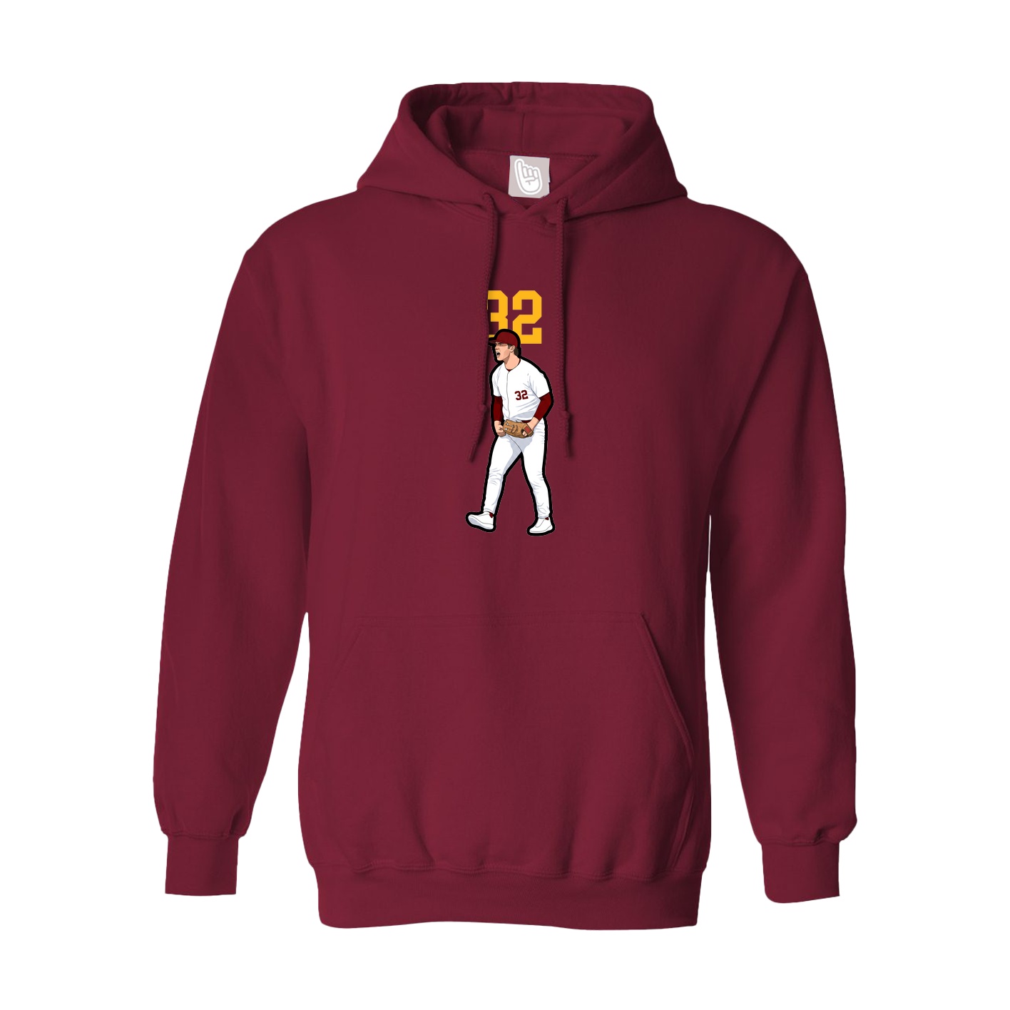 Hoodie — Number Top in Cardinal
