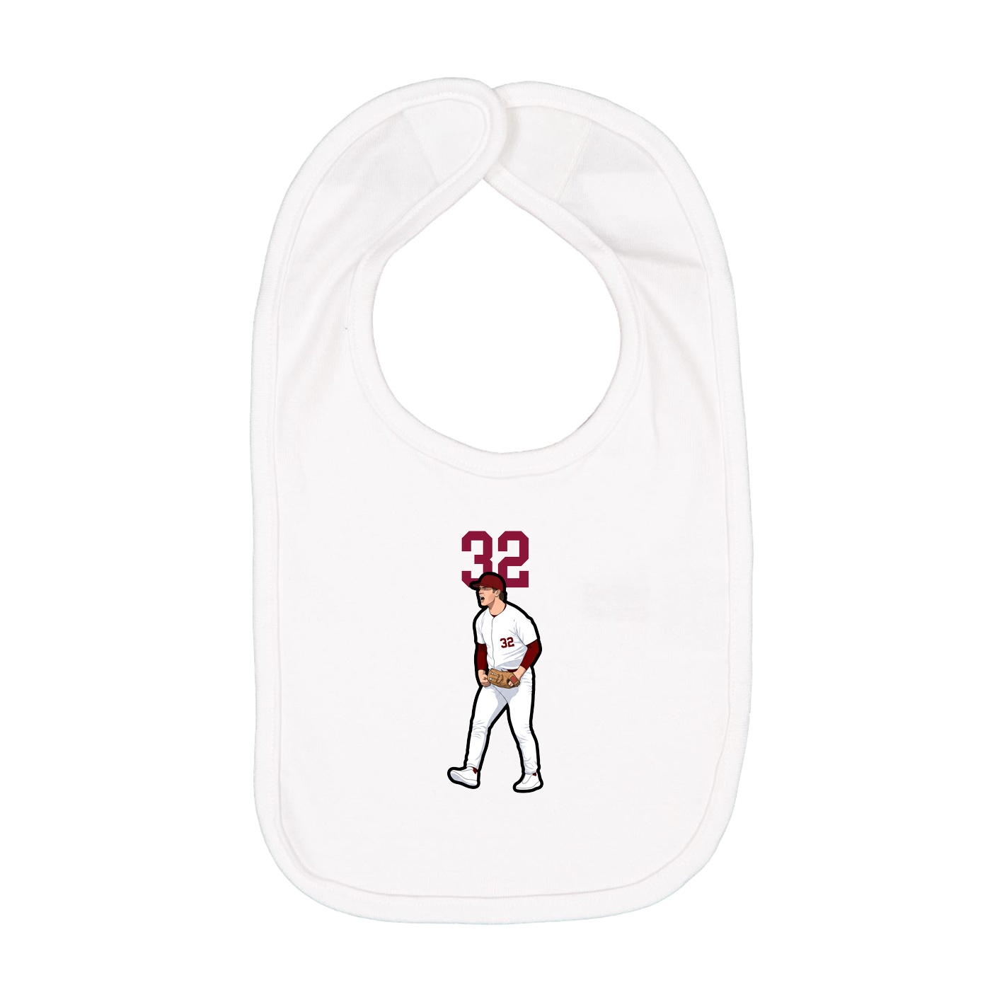 Infant Bib — Number Top in White