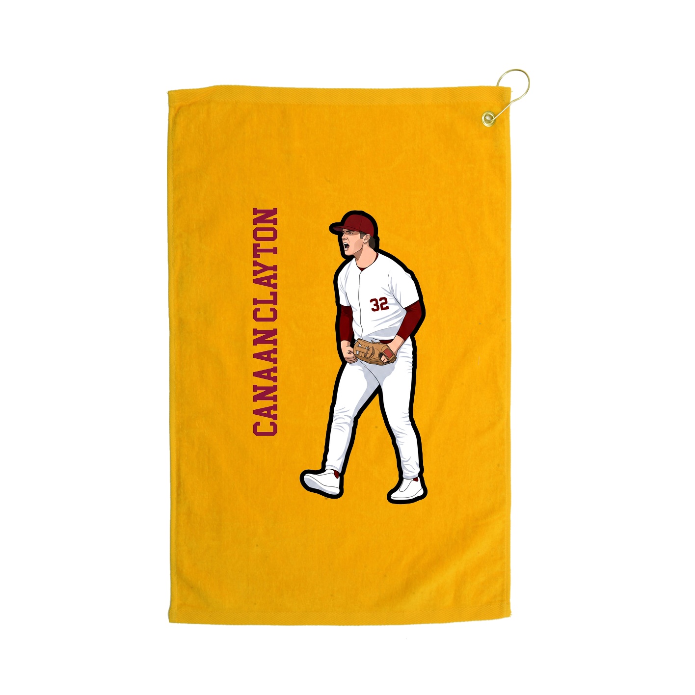 Golf Towel — Name Vertical in Gold