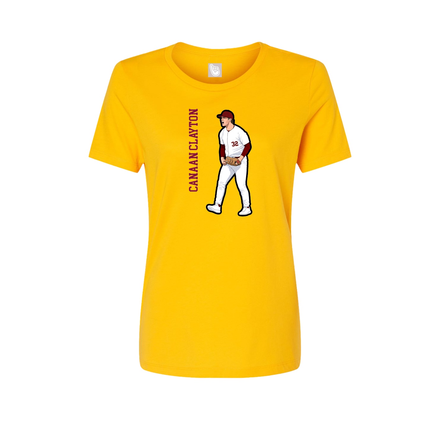 Womens Tee — Name Vertical in Gold