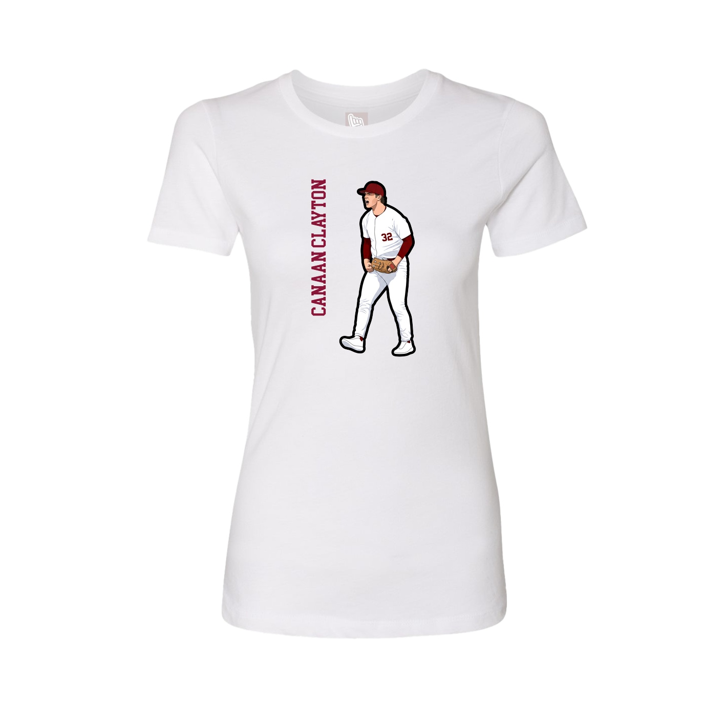 Fitted Women's Tee — Name Vertical in White