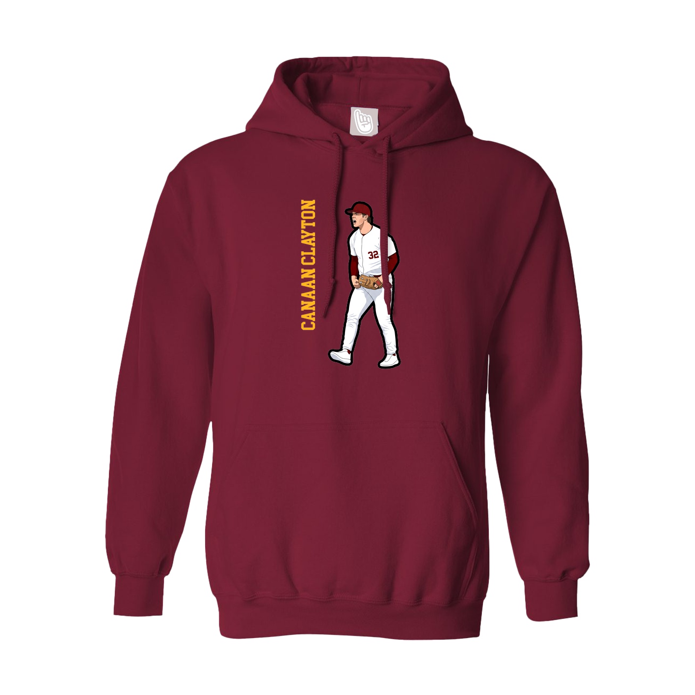 Hoodie — Name Vertical in Cardinal