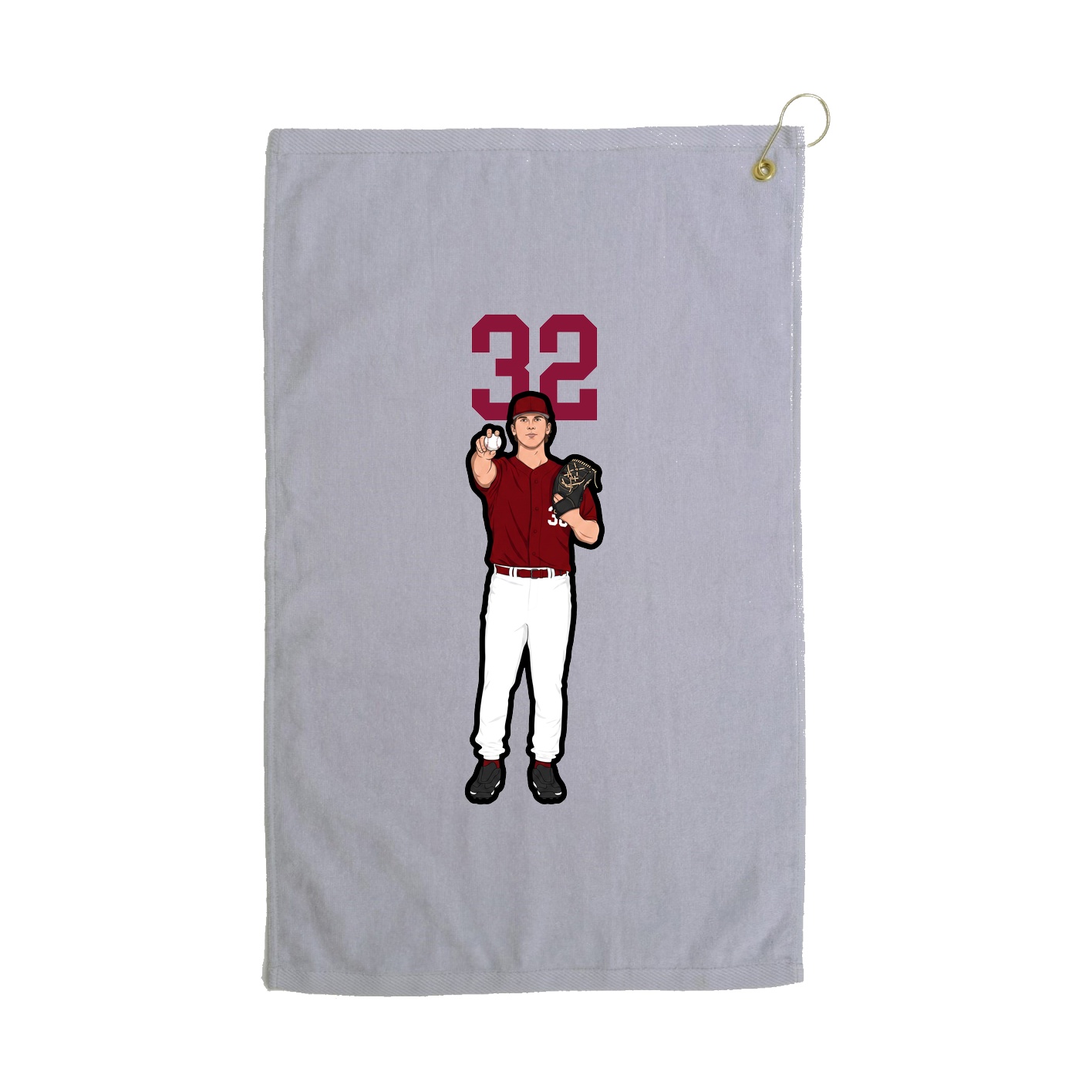 Golf Towel — Number Top in Grey