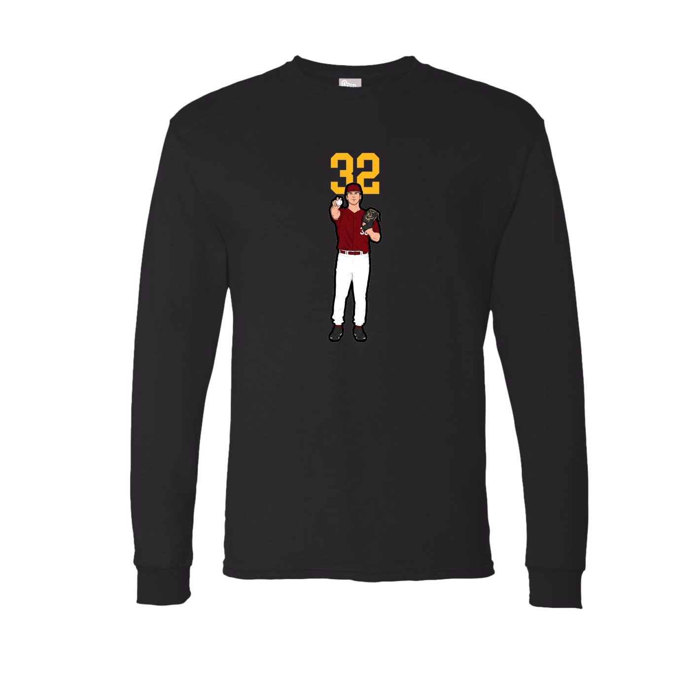 Long Sleeve Tee — Number Top in Black