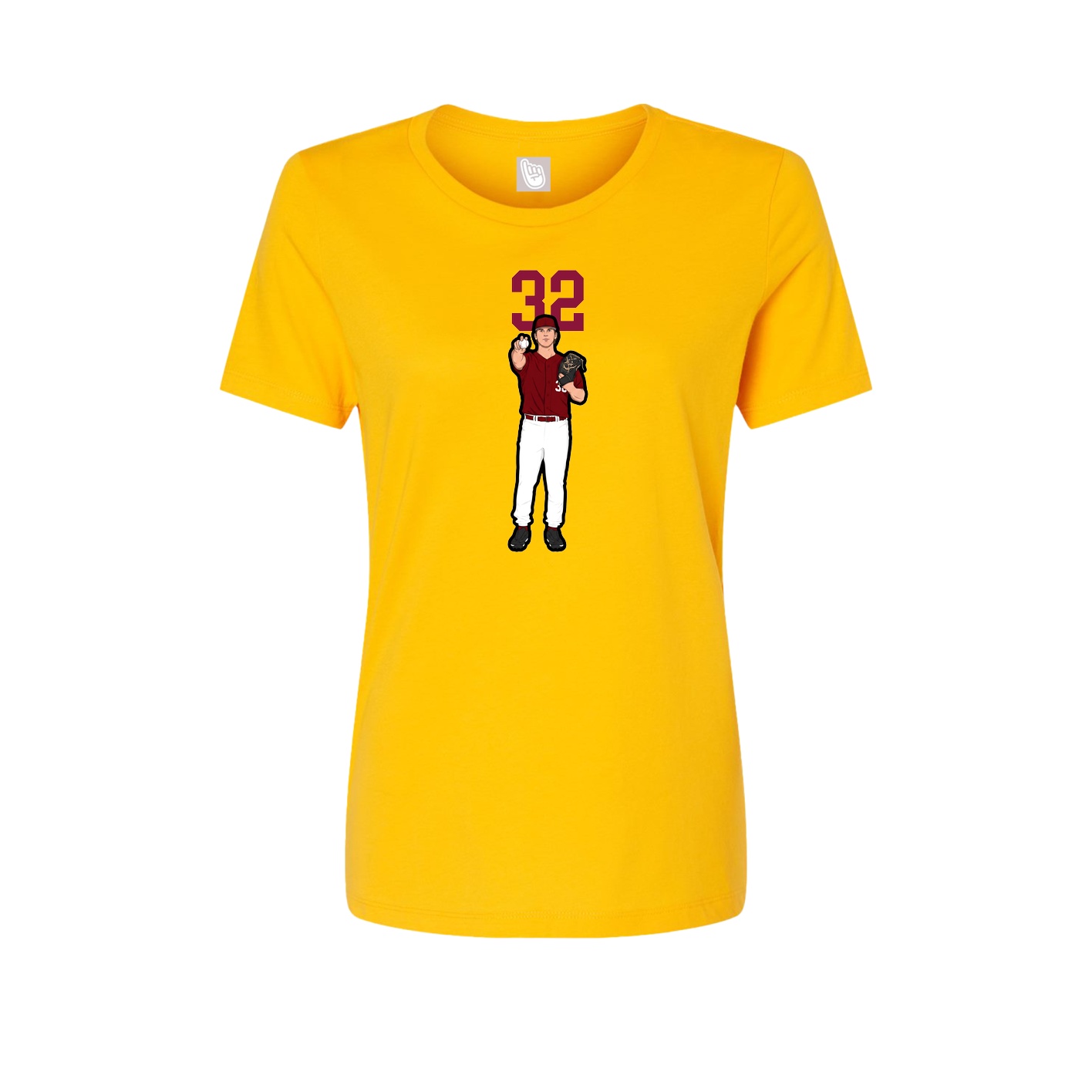 Womens Tee — Number Top in Gold