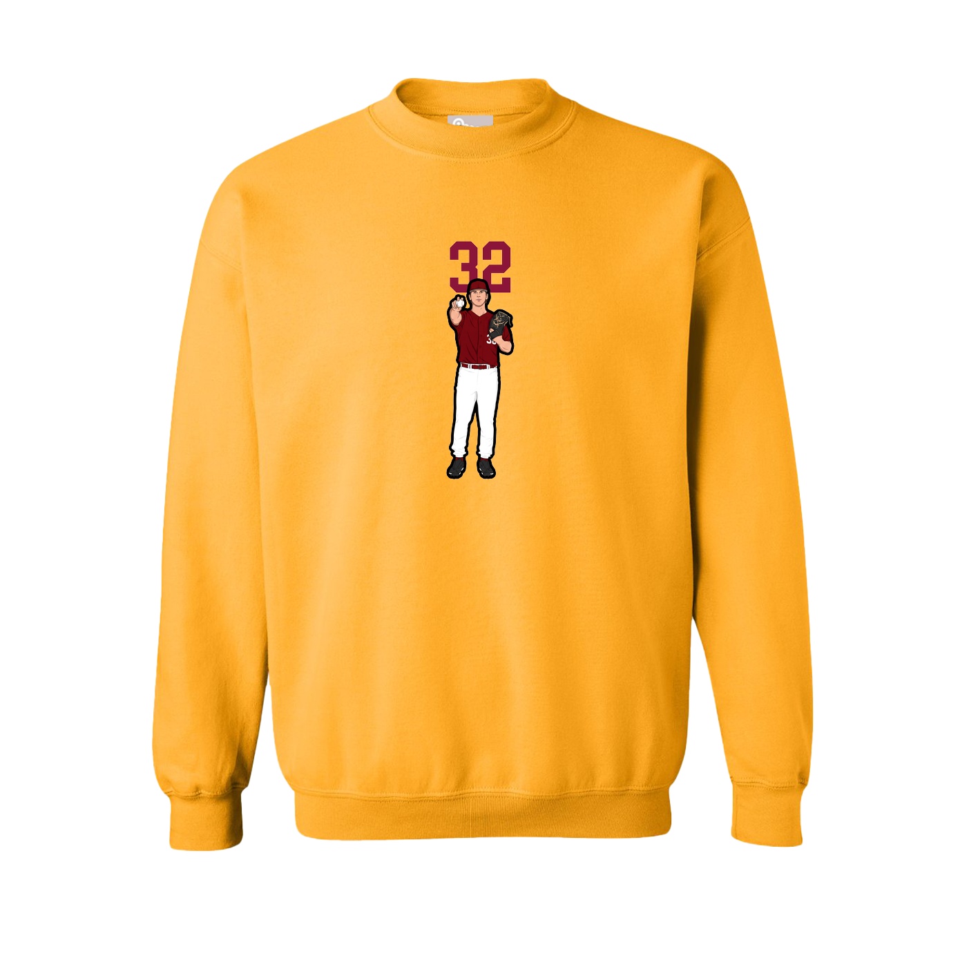 Fleece Crew — Number Top in Gold