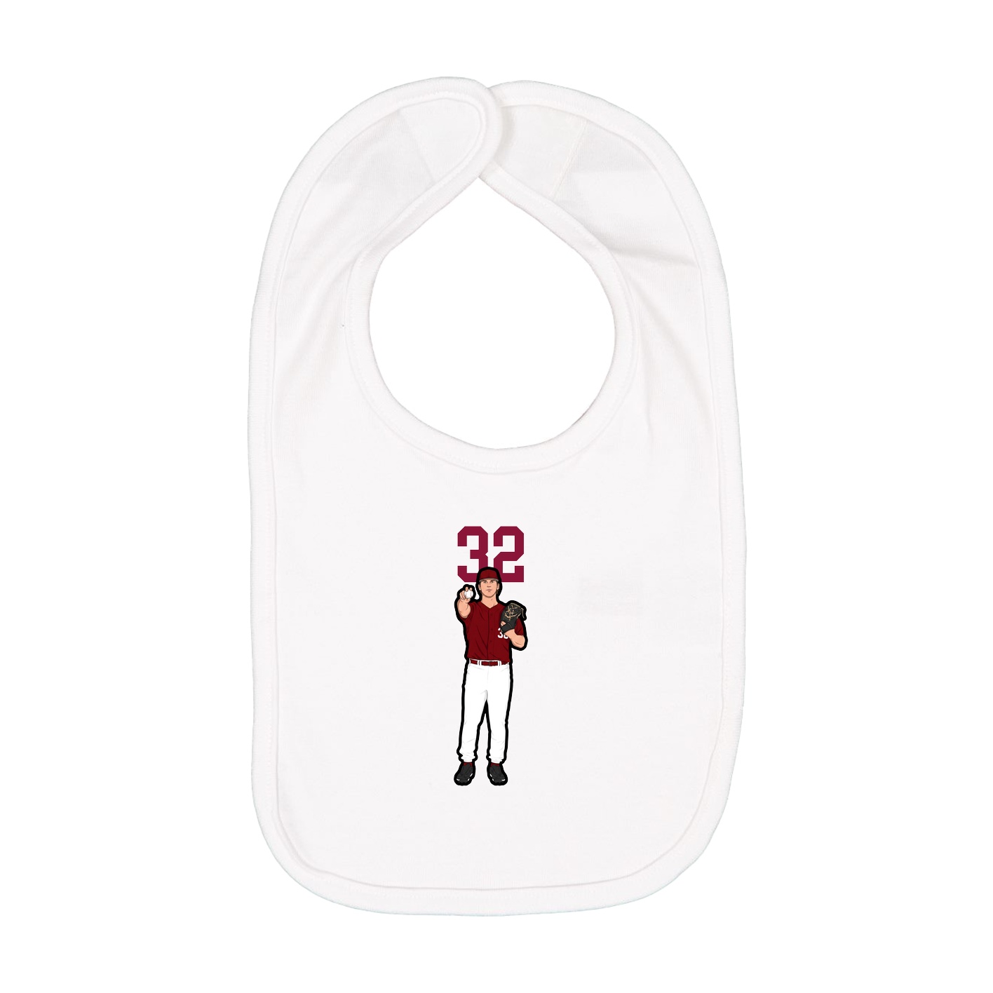 Infant Bib — Number Top in White