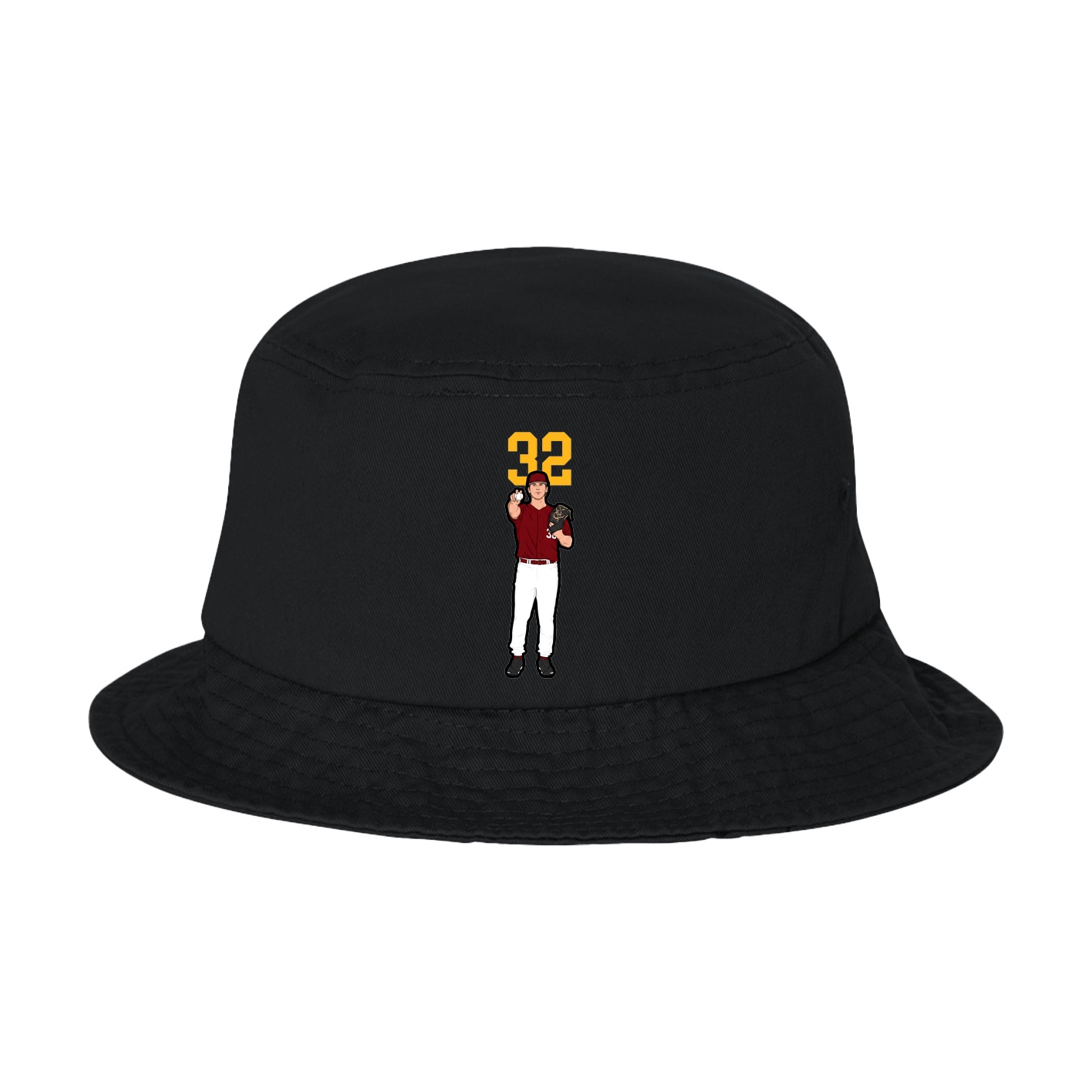 Bucket Cap — Number Top in Black