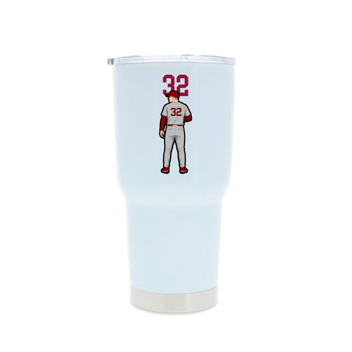 30oz Stainless Steel Tumbler — Number Top in White