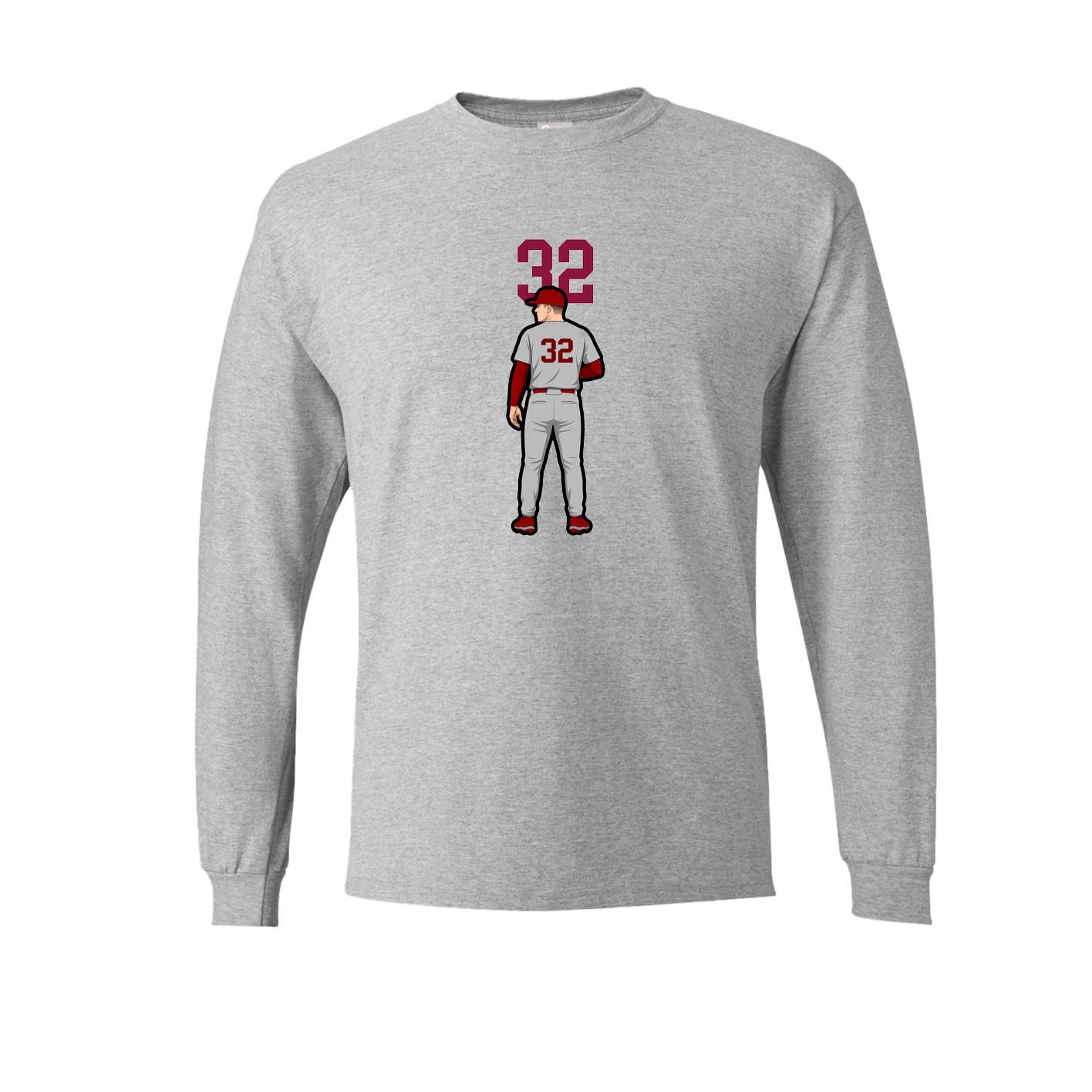 Long Sleeve Tee — Number Top in Grey