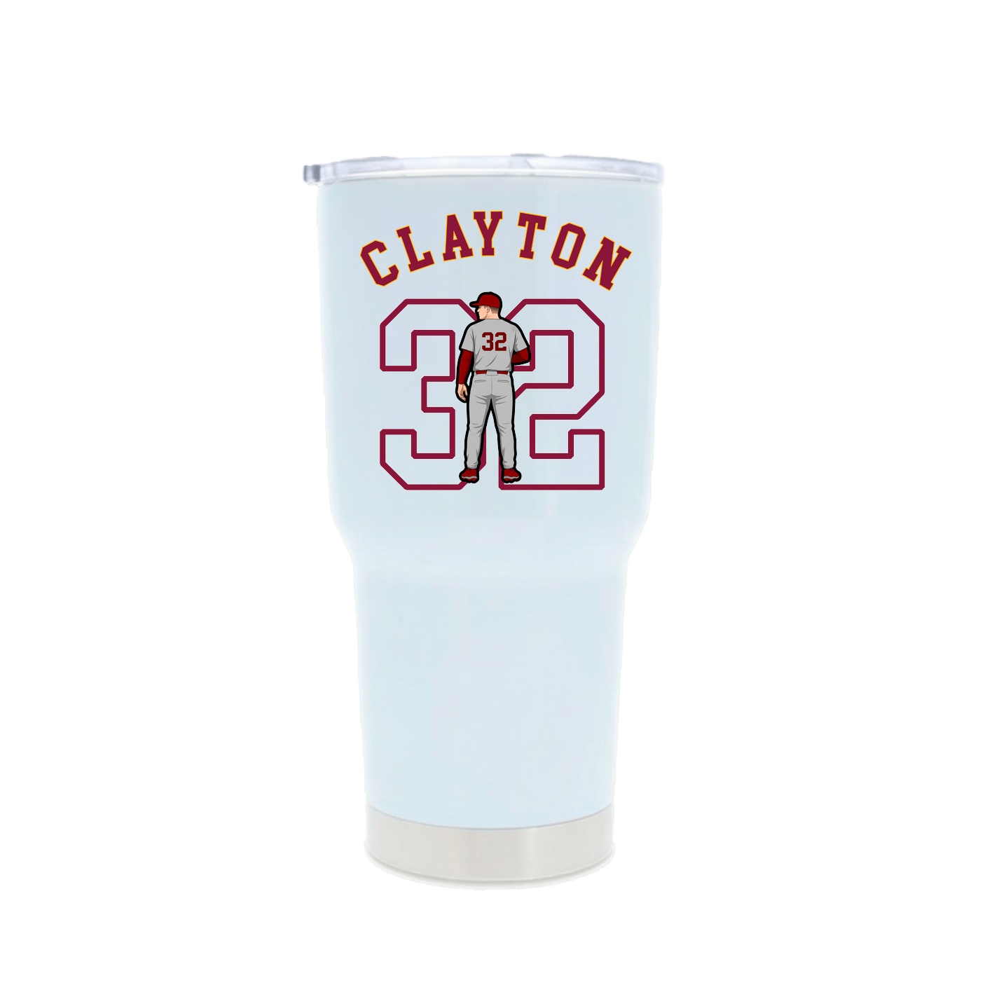 30oz Stainless Steel Tumbler — Shirsey Arch in White