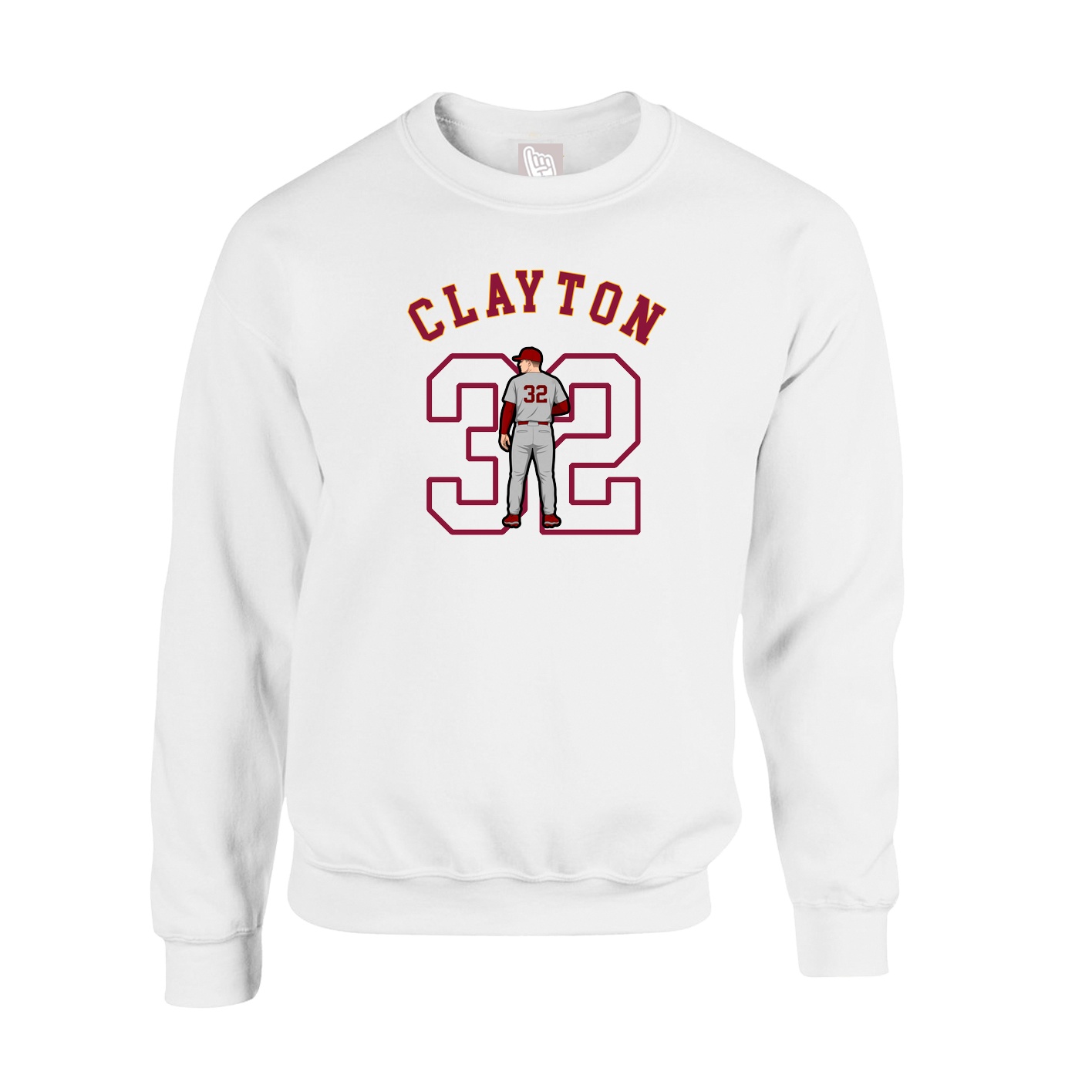 Fleece Crew — Shirsey Arch in White