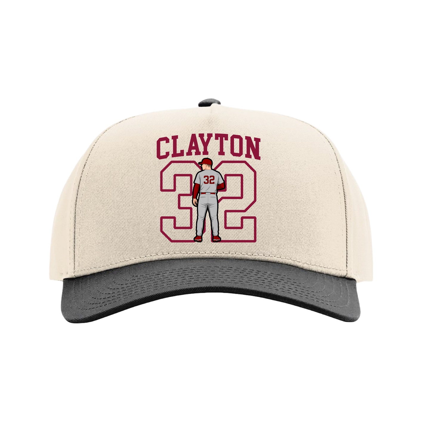 Full Fabric Five-Panel Champ Cap — Shirsey in Cream/Black