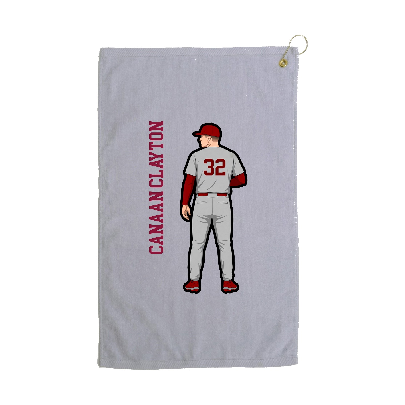 Golf Towel — Name Vertical in Grey