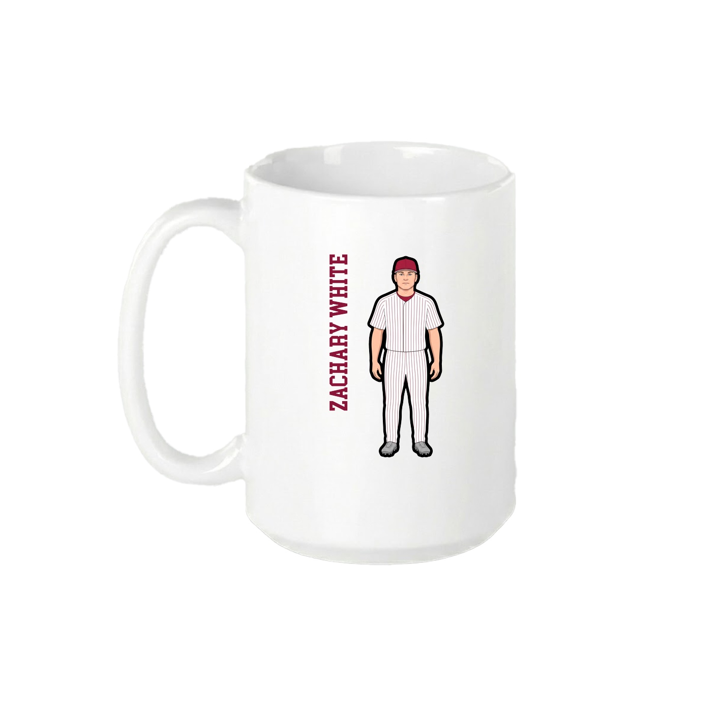 15oz Coffee Mug — Name Vertical in White