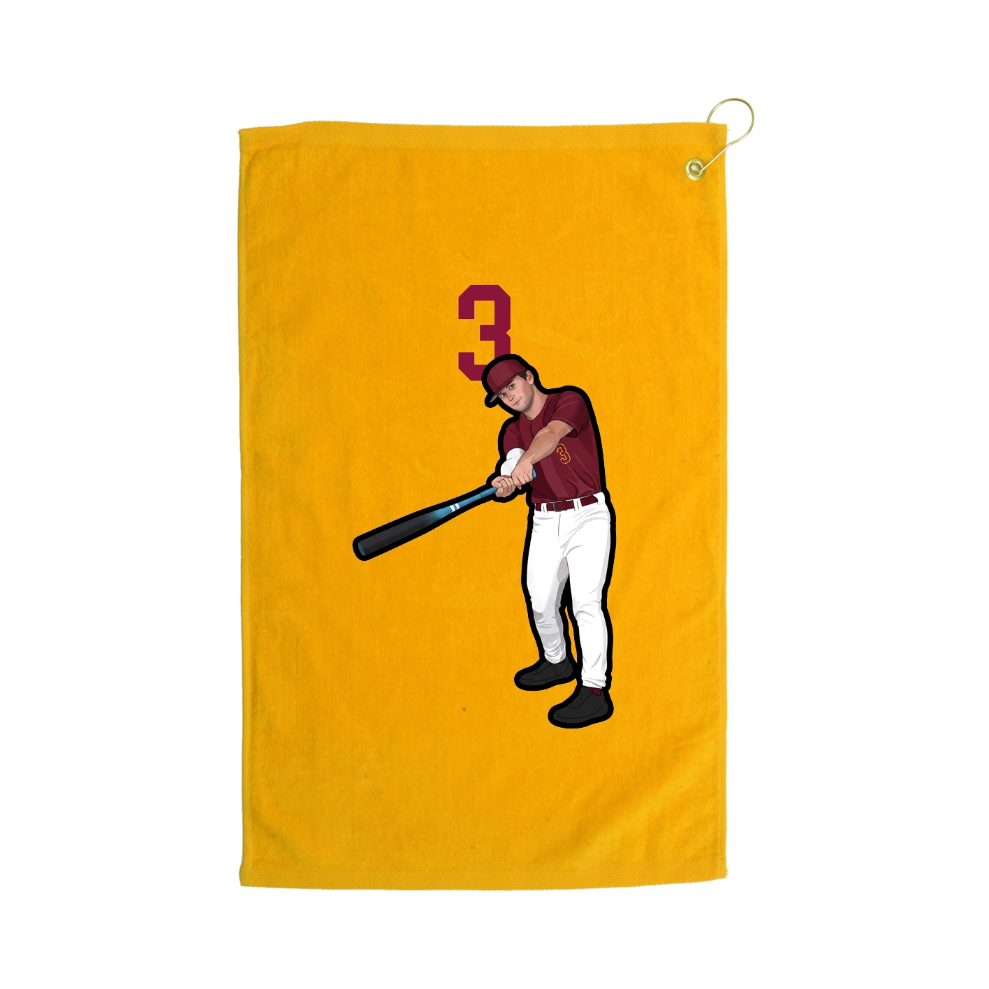 Golf Towel — Number Top in Gold