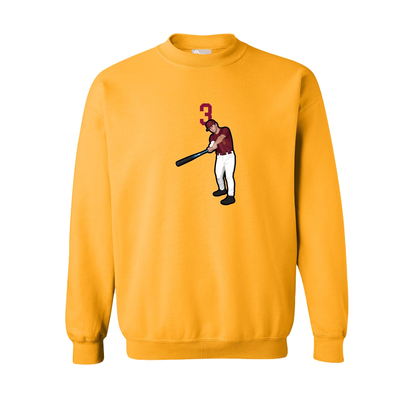 Fleece Crew — Number Top in Gold