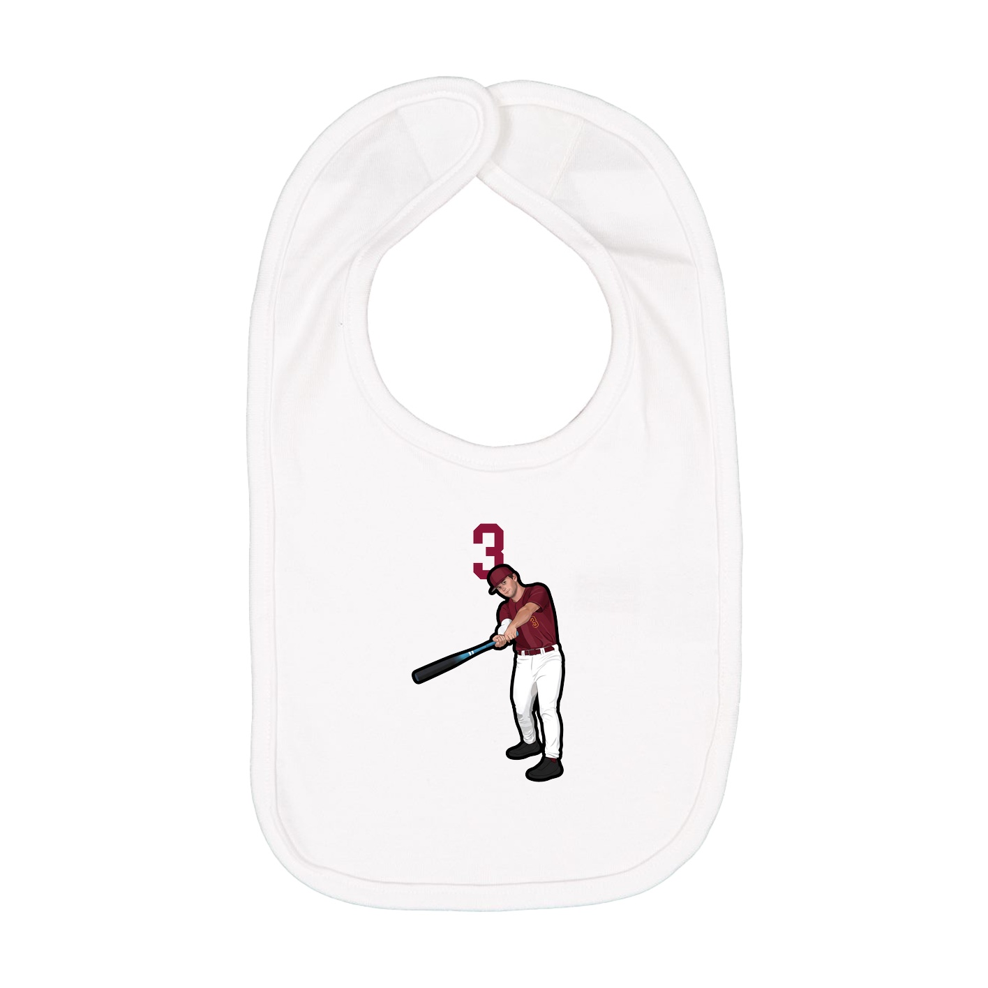 Infant Bib — Number Top in White