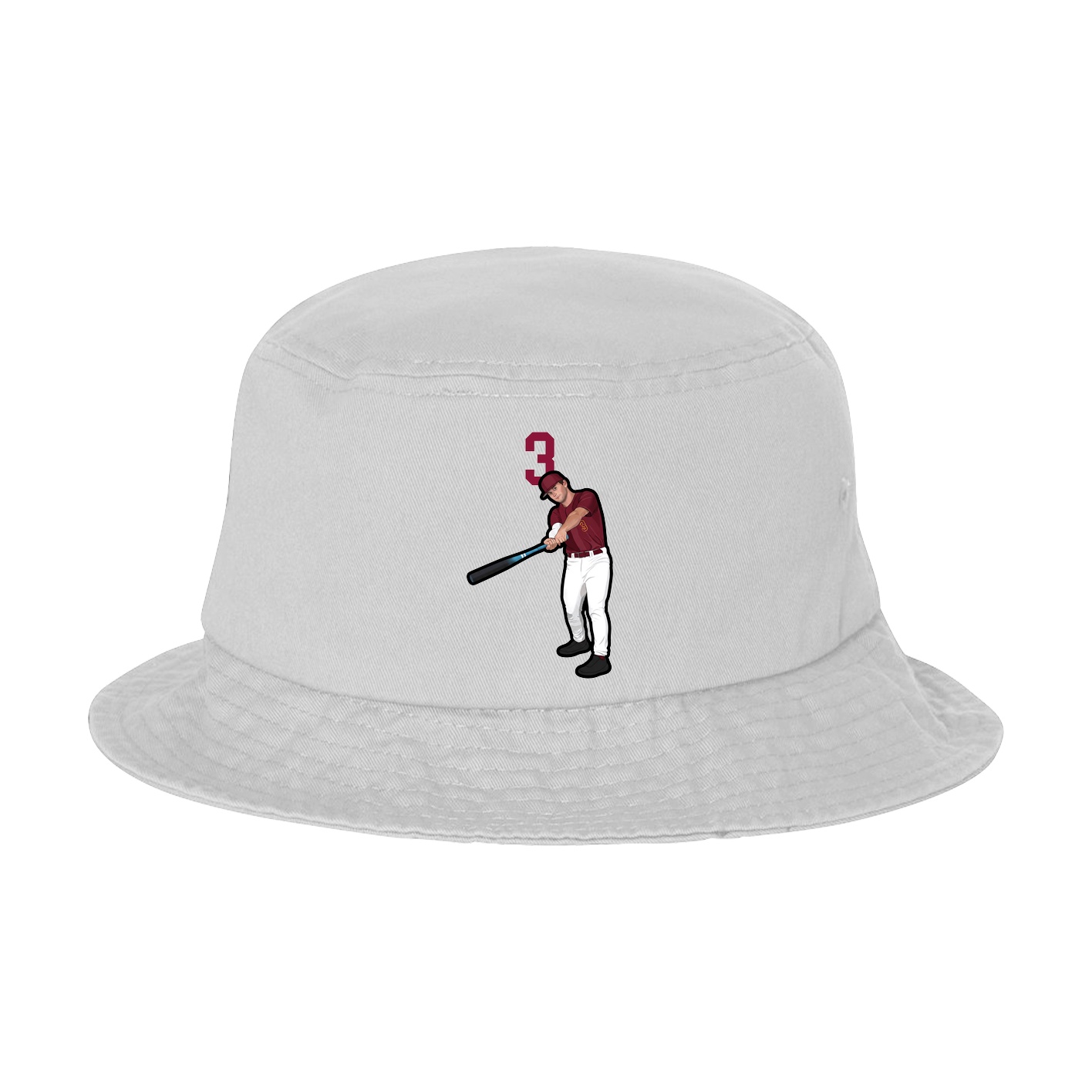 Bucket Cap — Number Top in White