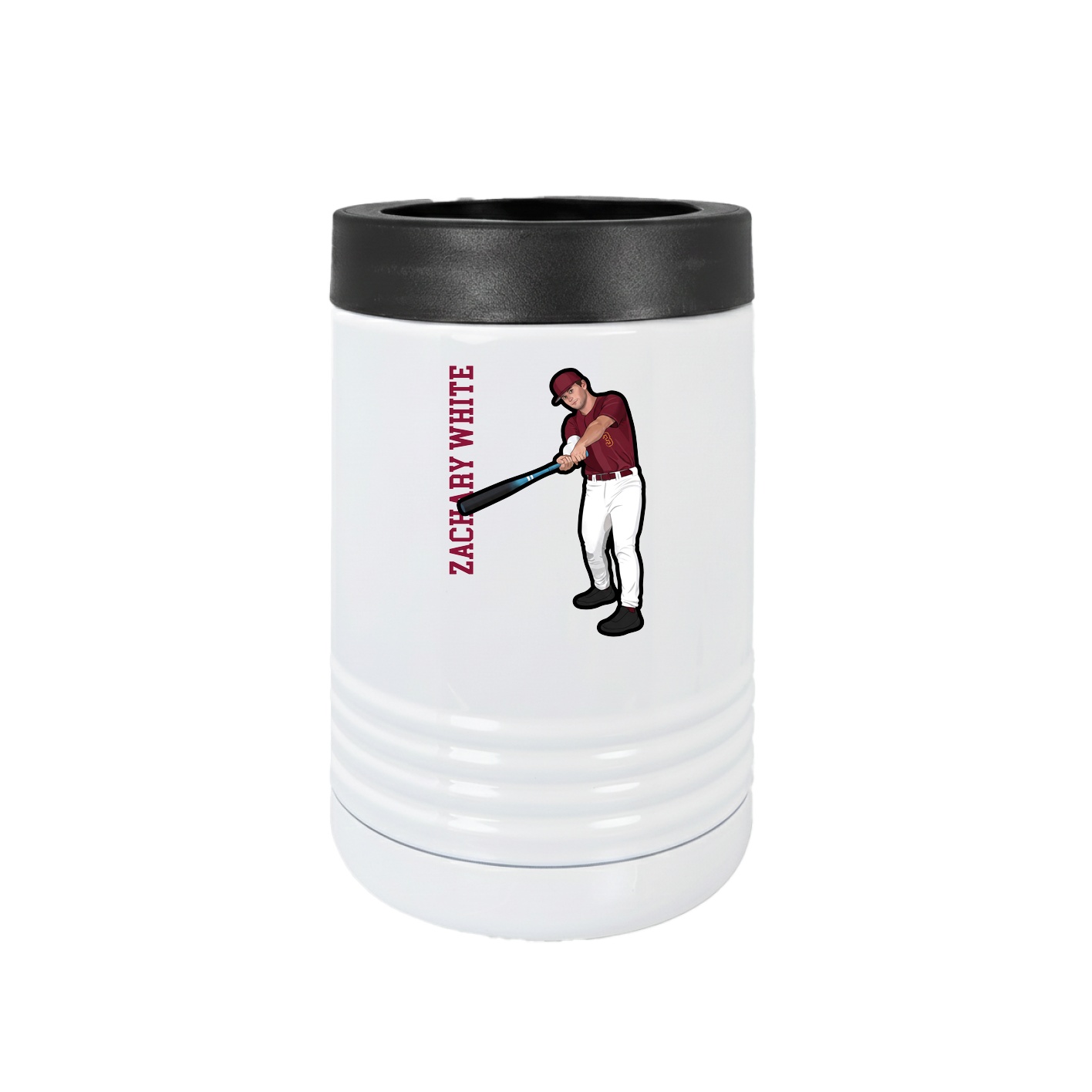 Beverage Holder — Name Vertical in White