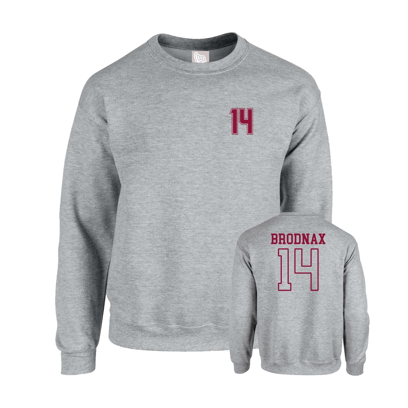 Fleece Crew — Chest Back in Grey
