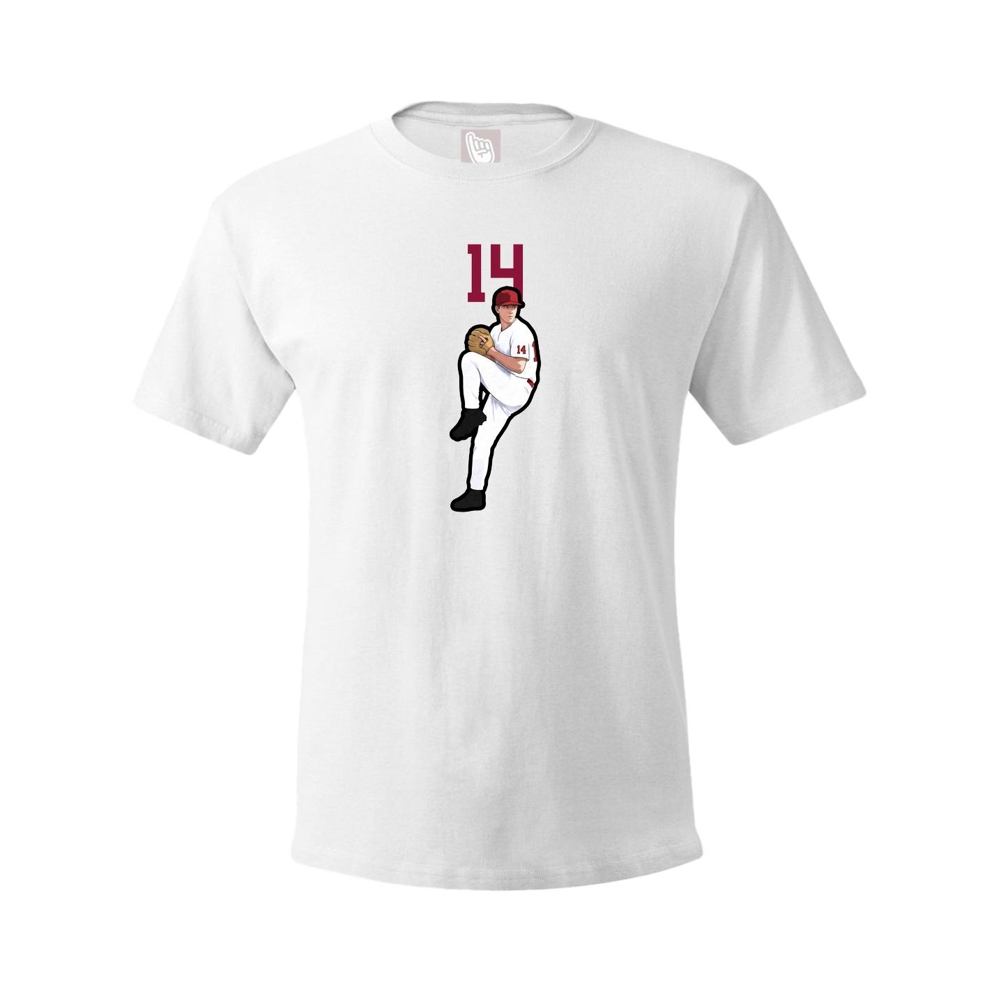 Youth Tee — Number Top in White